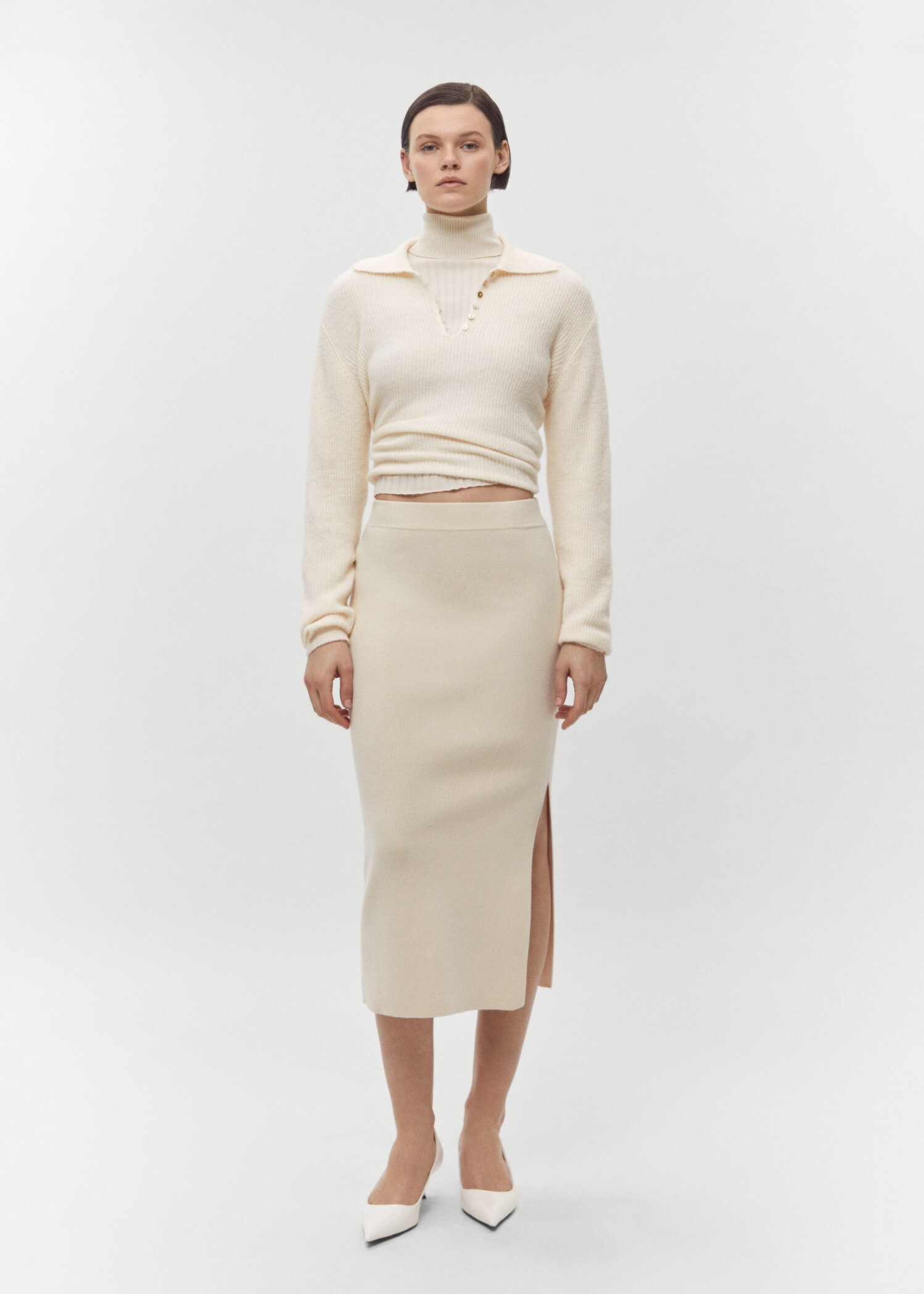 Knitted polo-neck sweater - Details of the article 7
