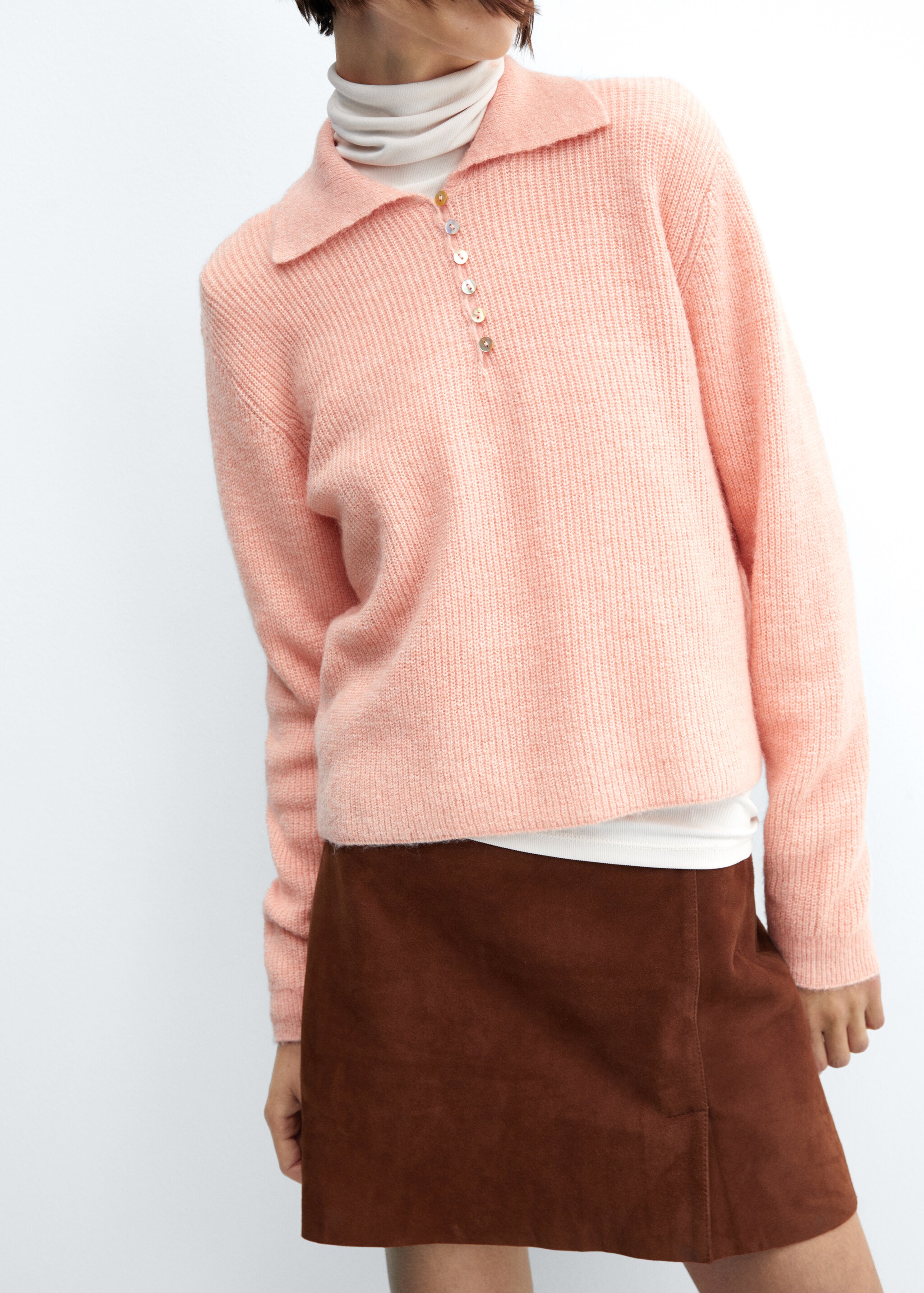 Knitted polo neck sweater - Details of the article 6