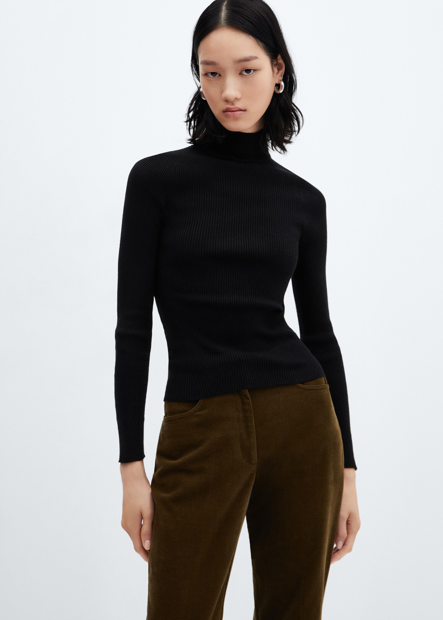 Turtleneck knit sweater - Medium plane