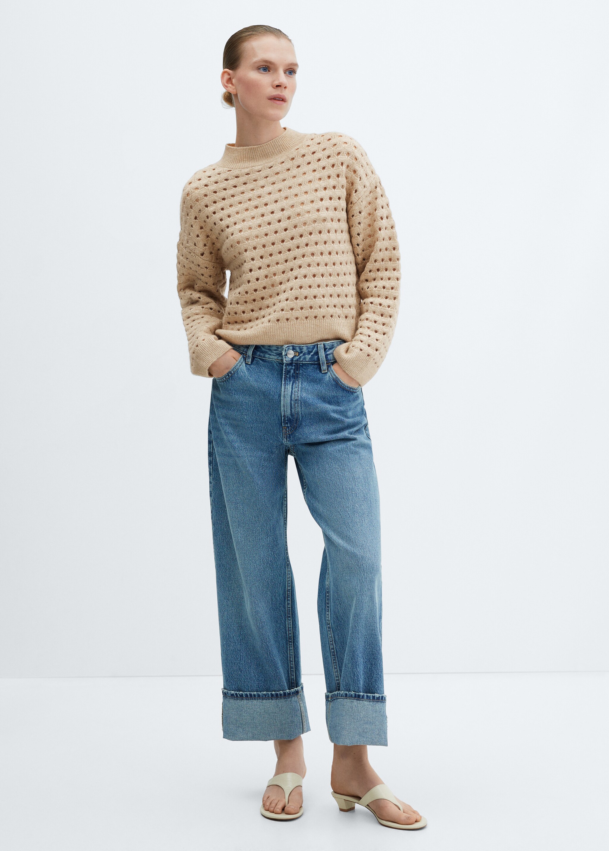 Knitted sweater with openwork details - Details of the article 2