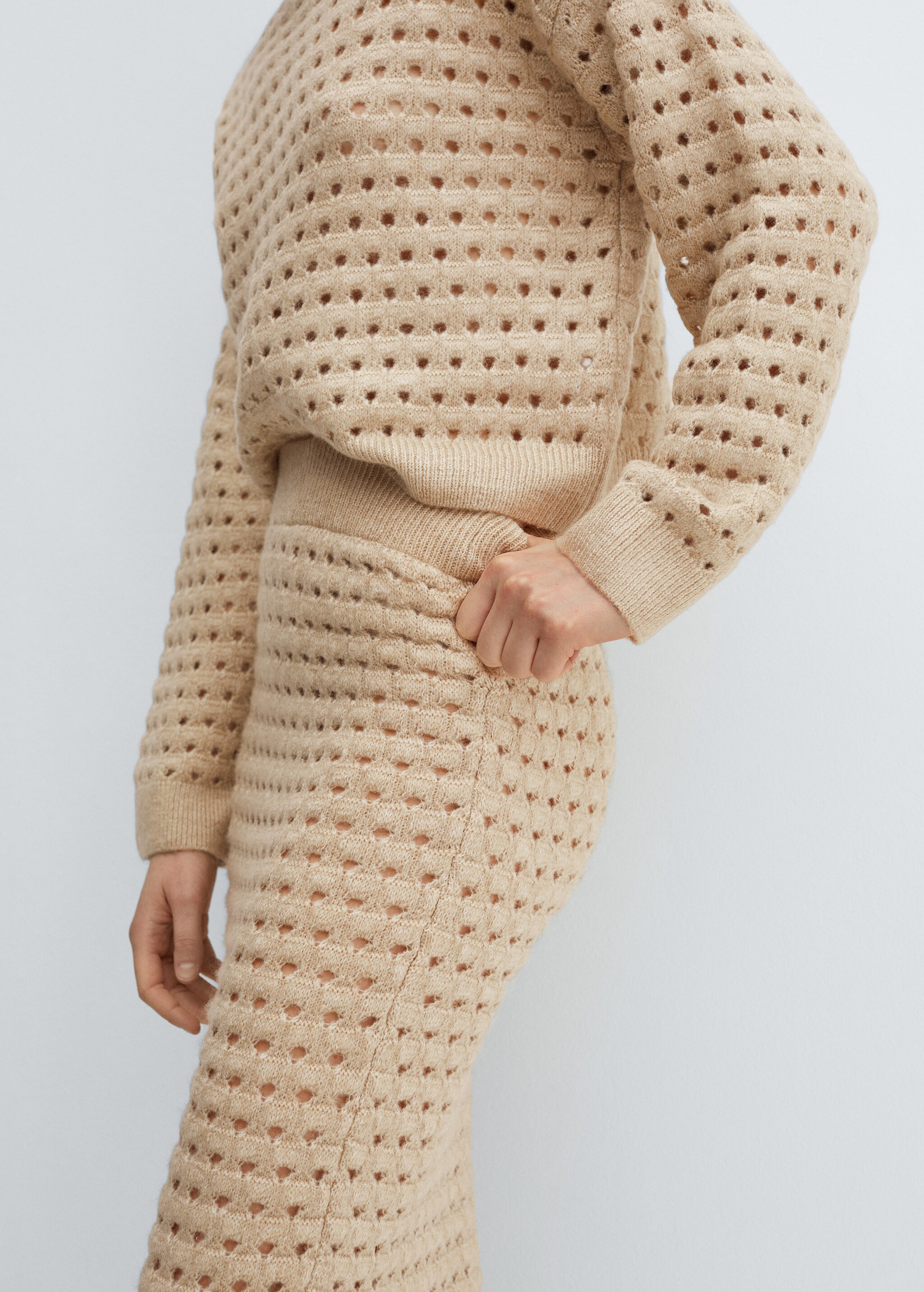Knitted sweater with openwork details - Details of the article 6