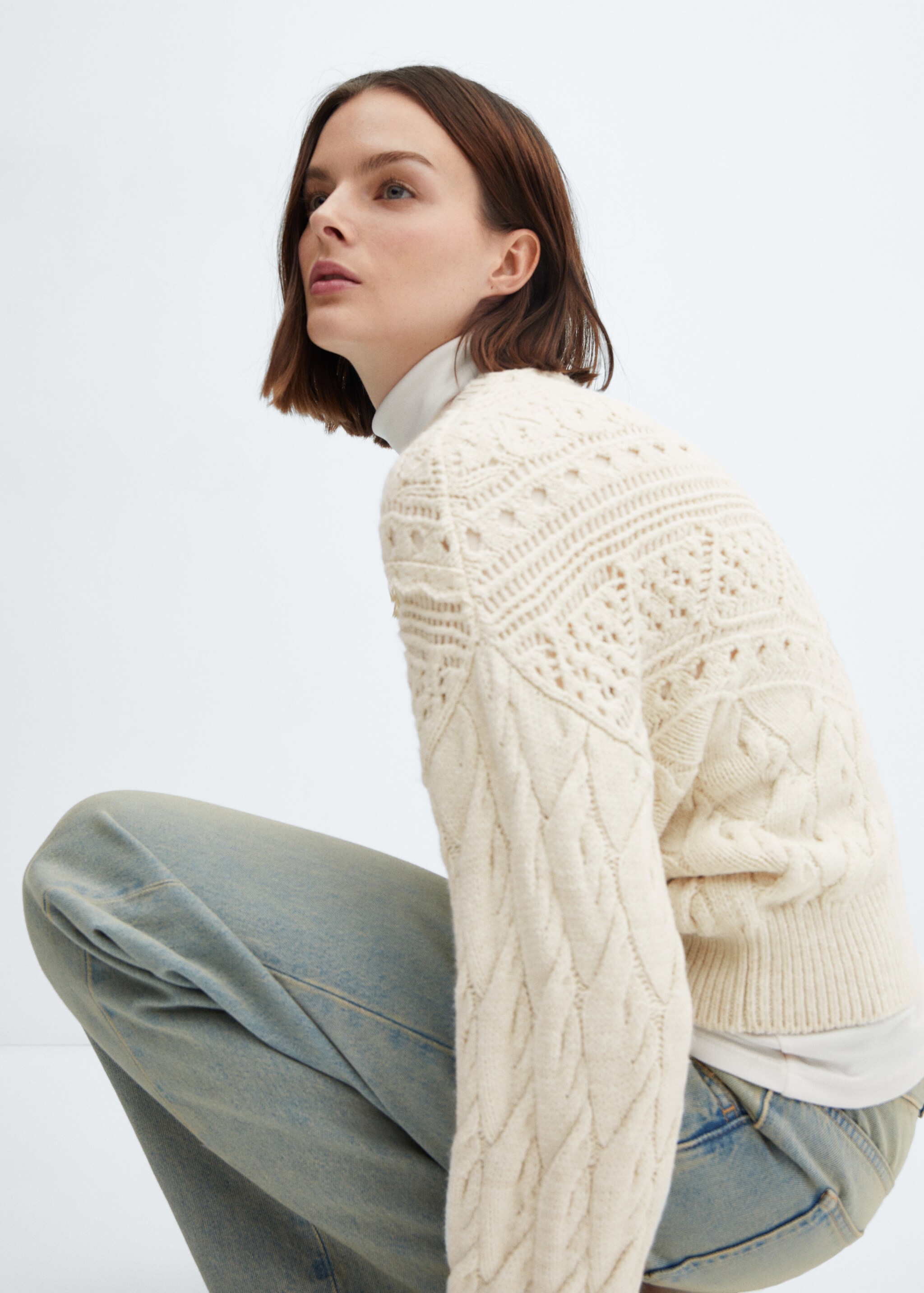 Knitted sweater with openwork details - Details of the article 2