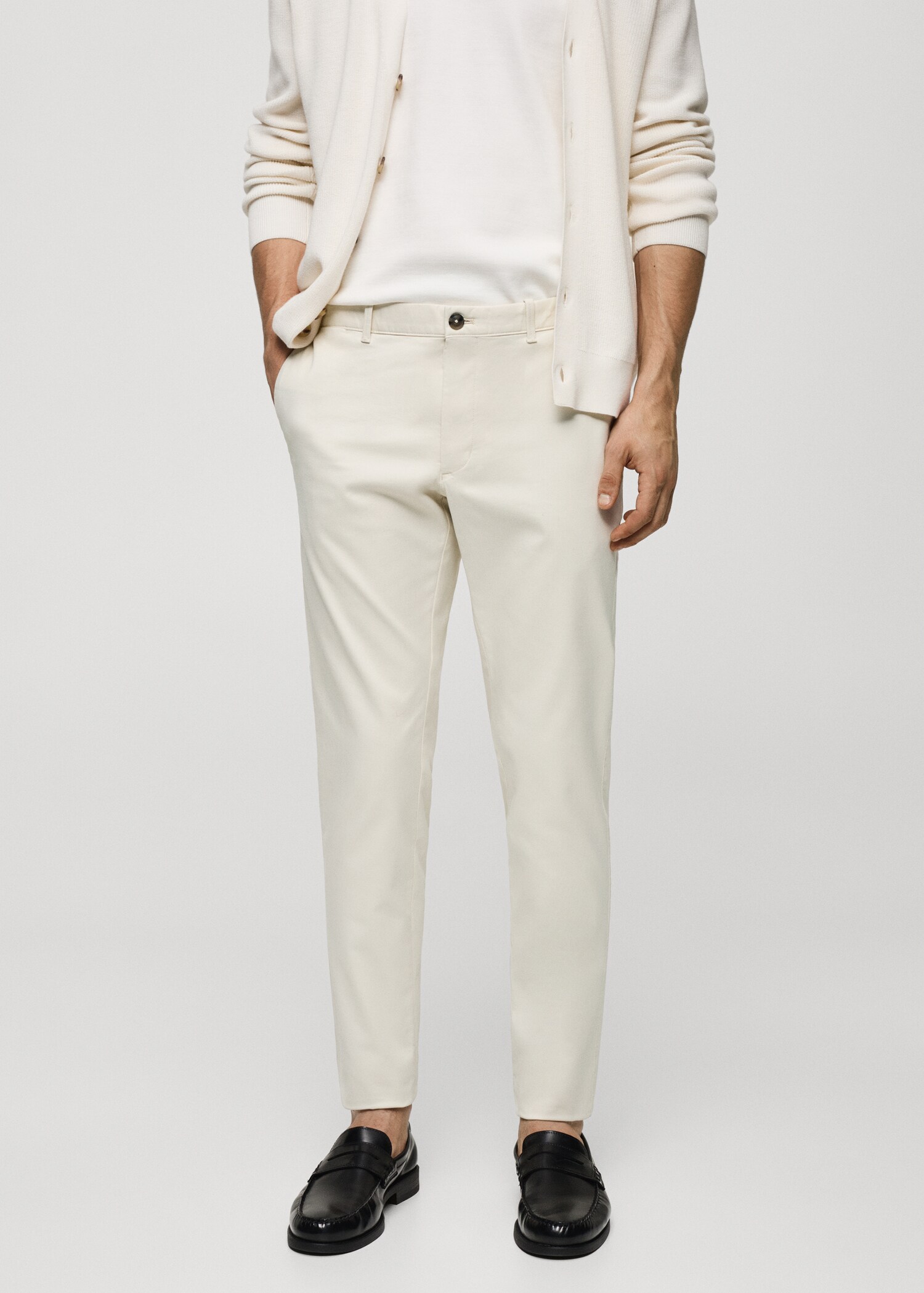 Slim fit serge chino trousers - Medium plane