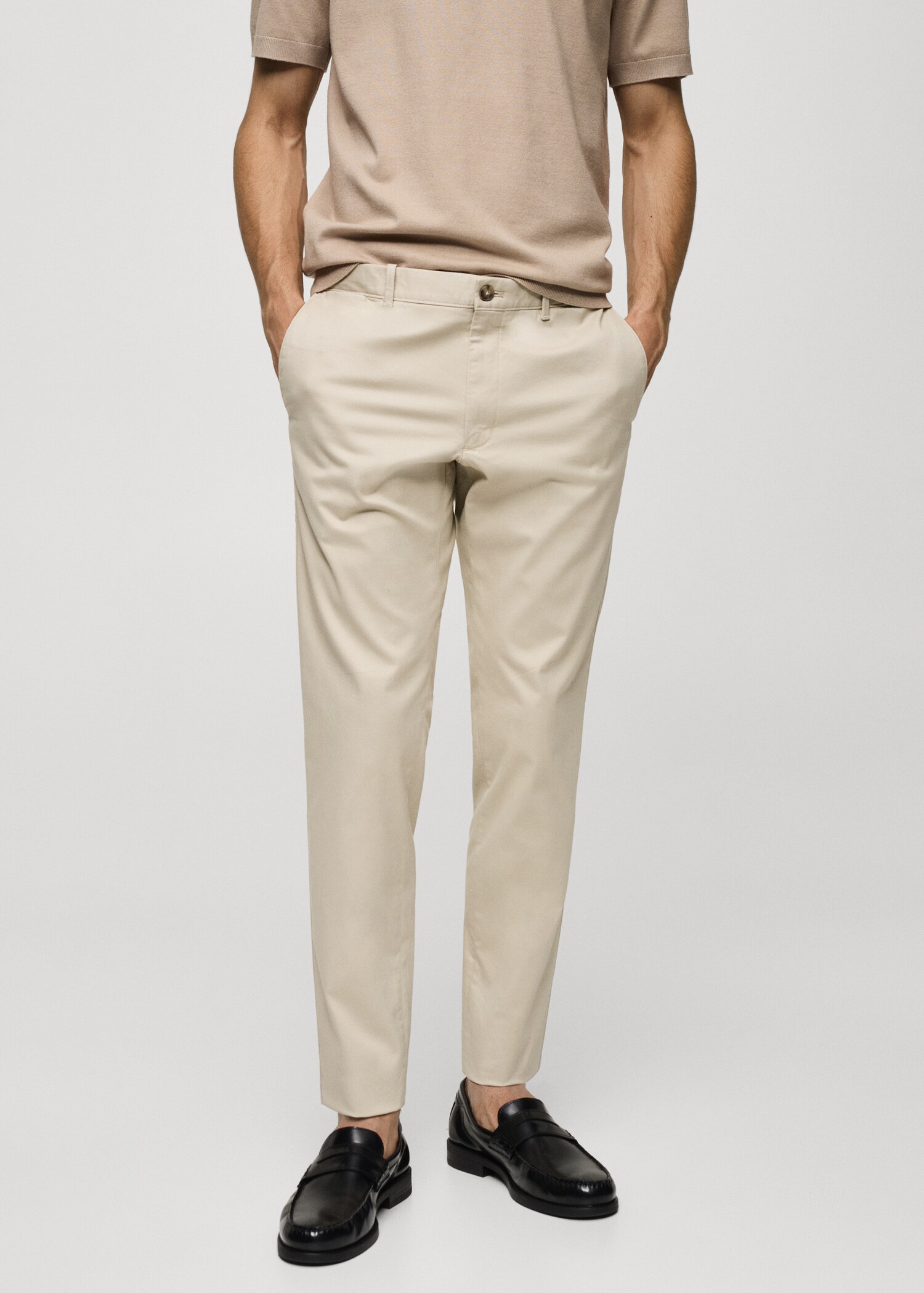 Pantalon chino slim fit serge - Plan moyen
