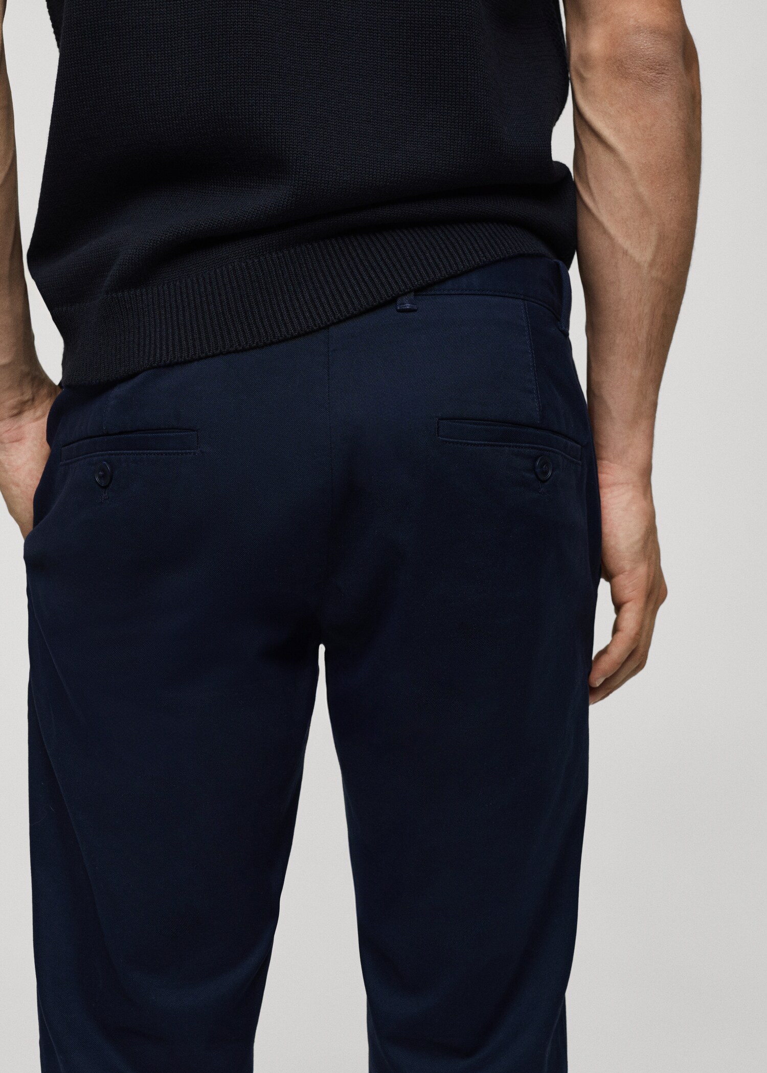 Slim fit serge chino trousers - Details of the article 4