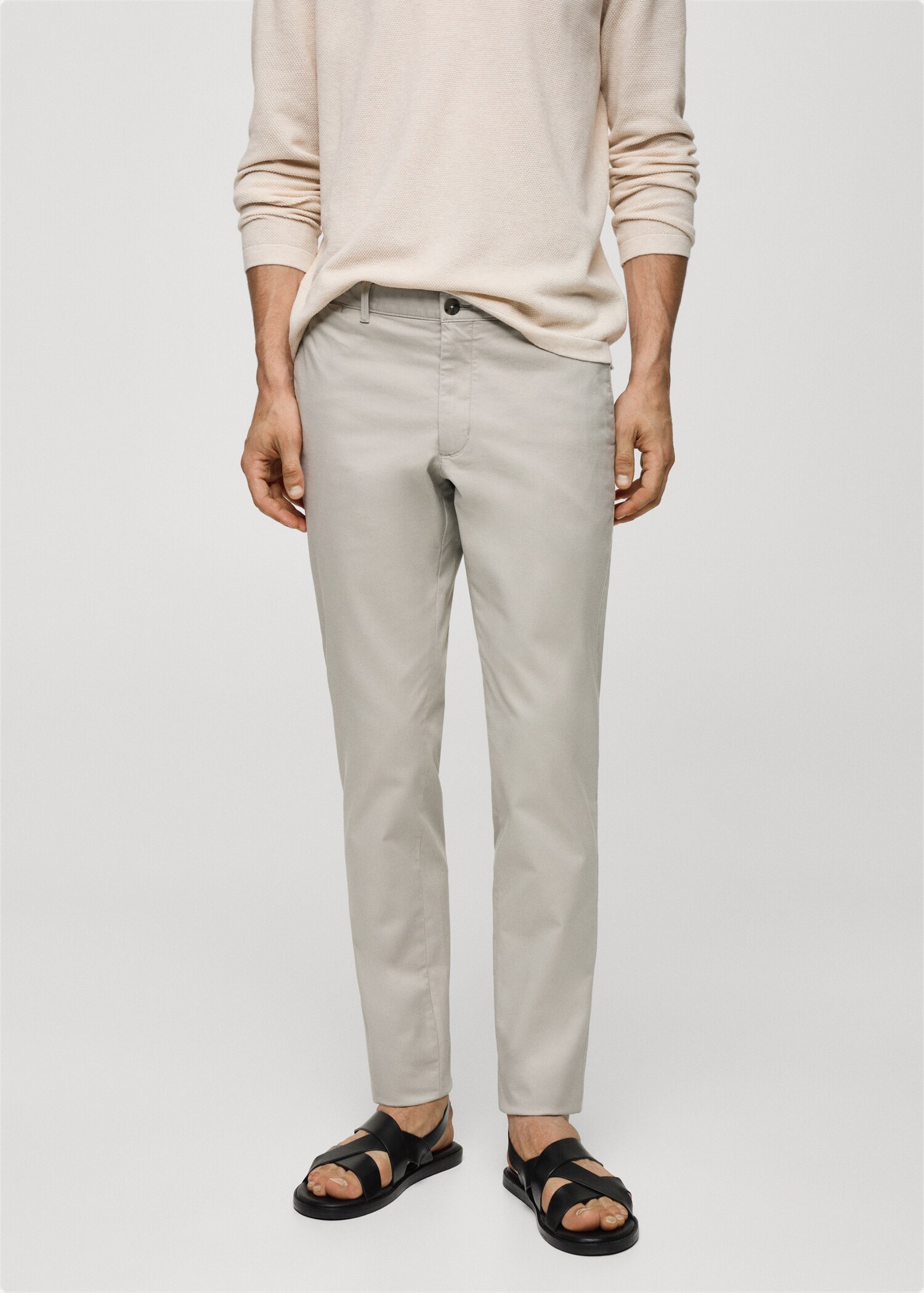 Pantalon chino slim fit serge - Plan moyen