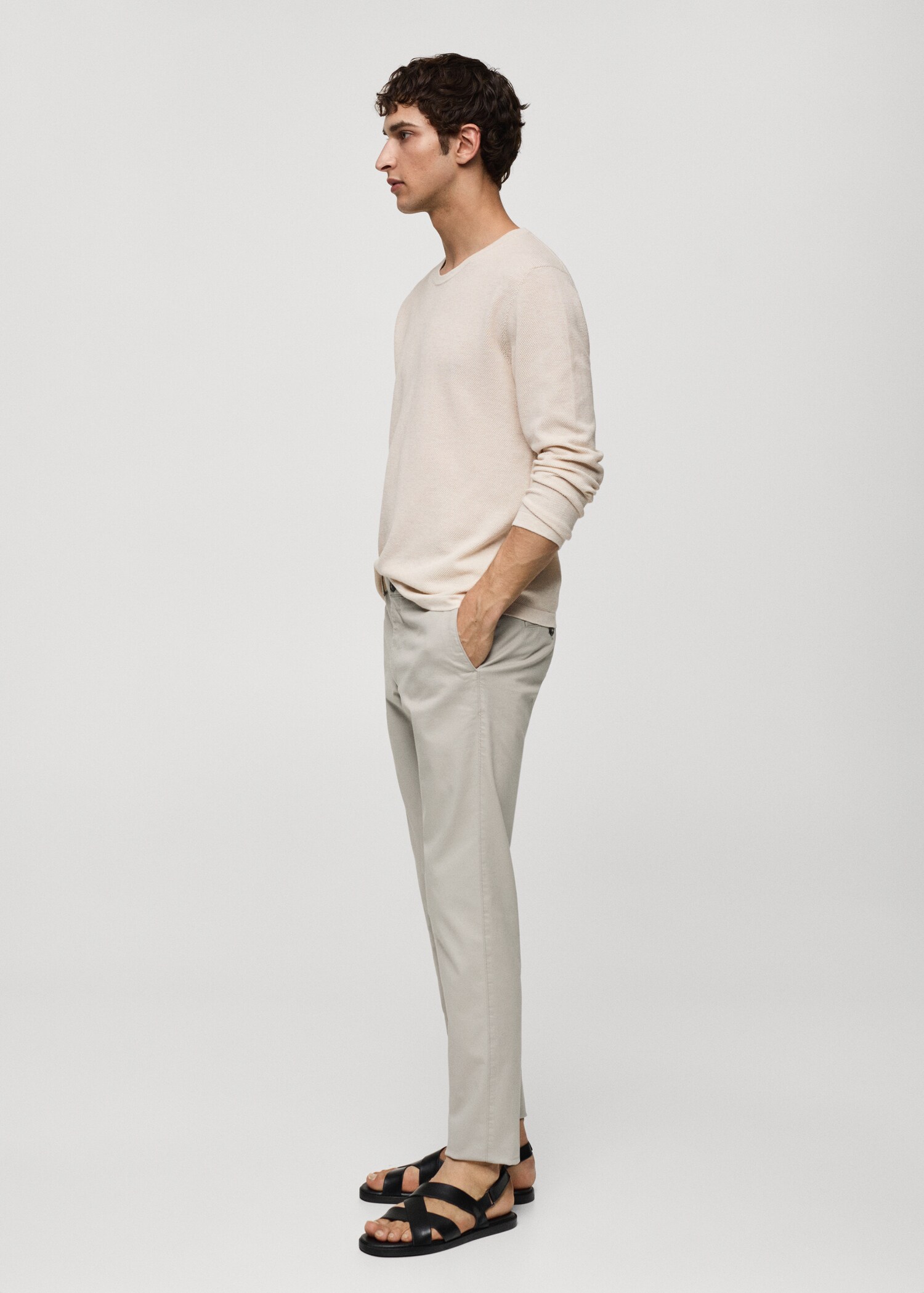 Slim fit serge chino trousers - Details of the article 2