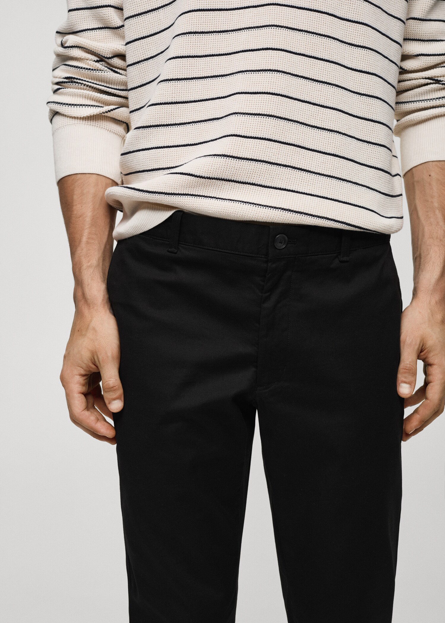 Slim fit serge chino trousers - Details of the article 1