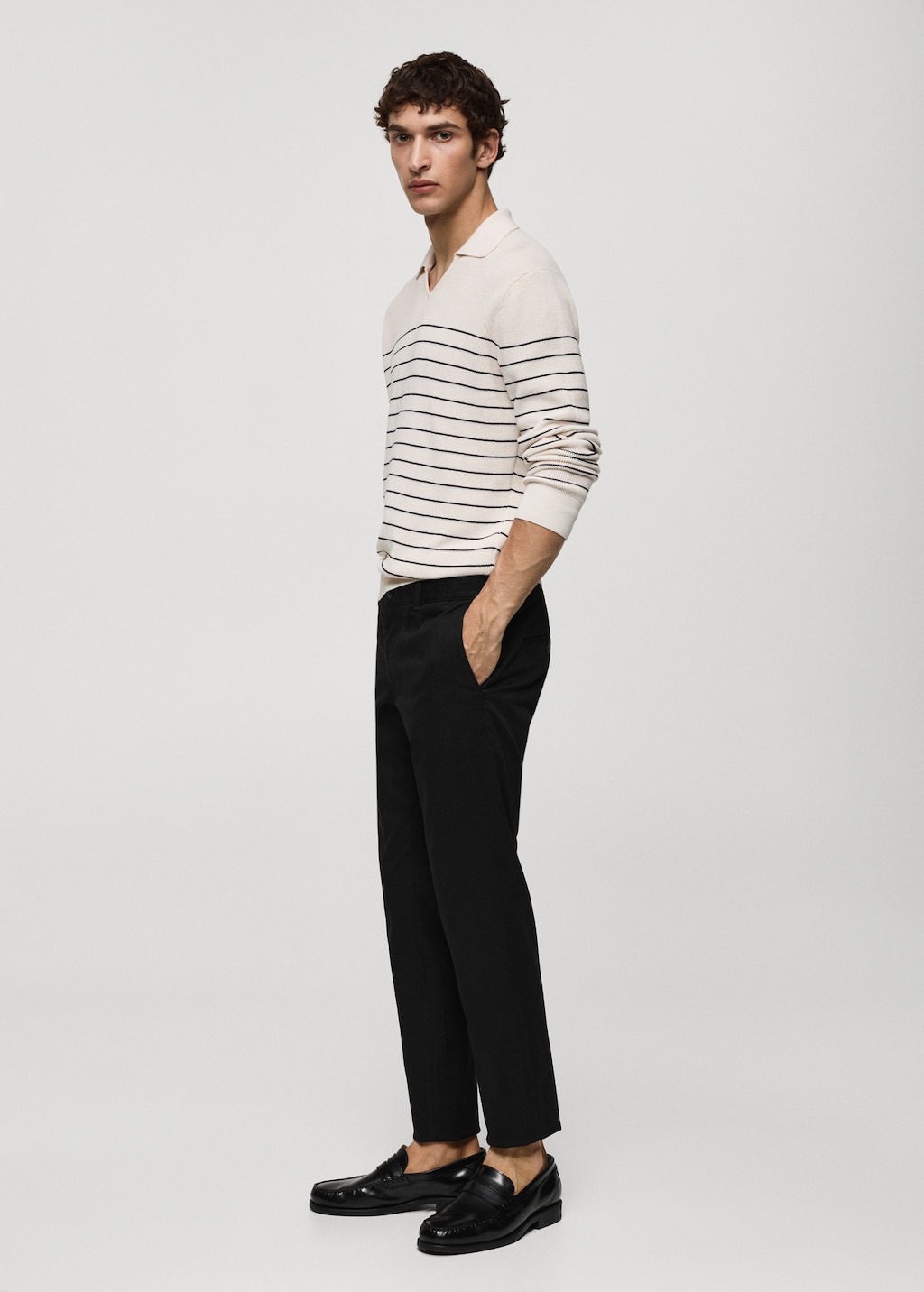 Slim fit serge chino trousers - Men | MANGO Niger