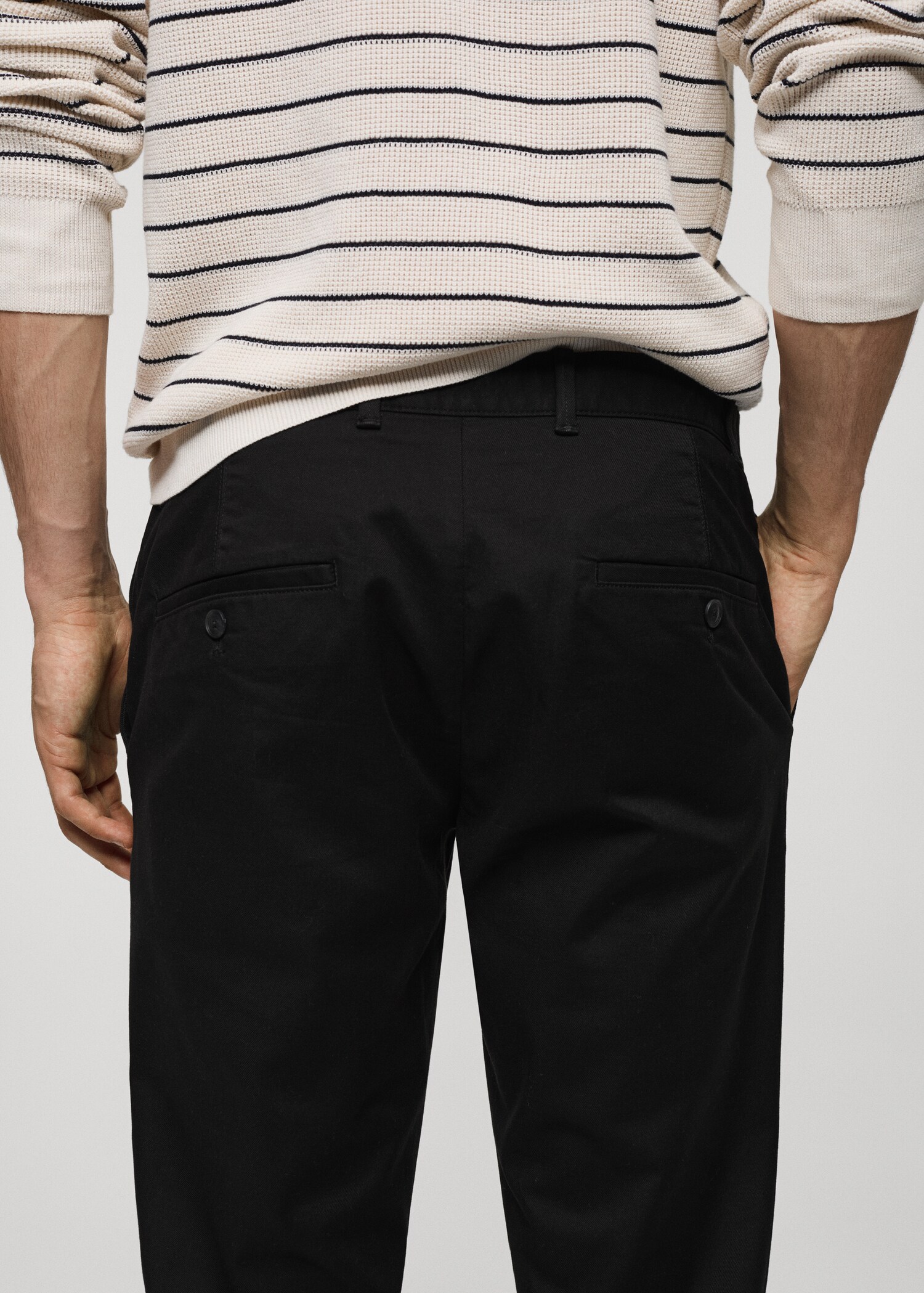 Slim fit serge chino trousers - Details of the article 4