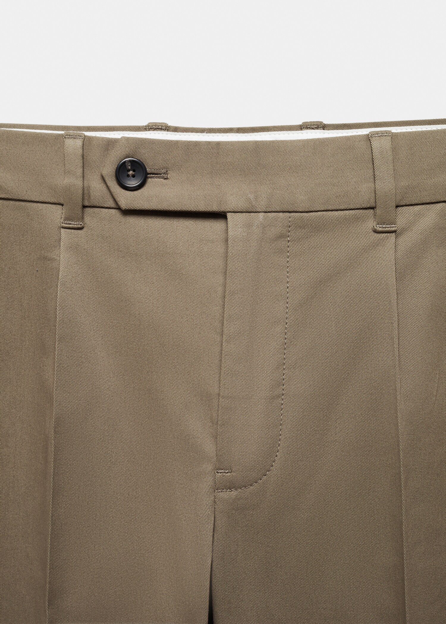 Slim-fit cotton pleated trousers - Details of the article 8