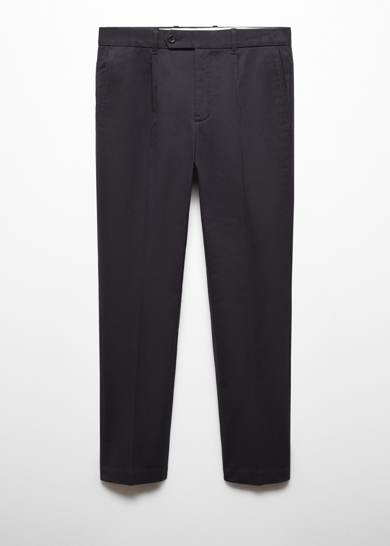 Slim-fit cotton pleated trousers - Article without model