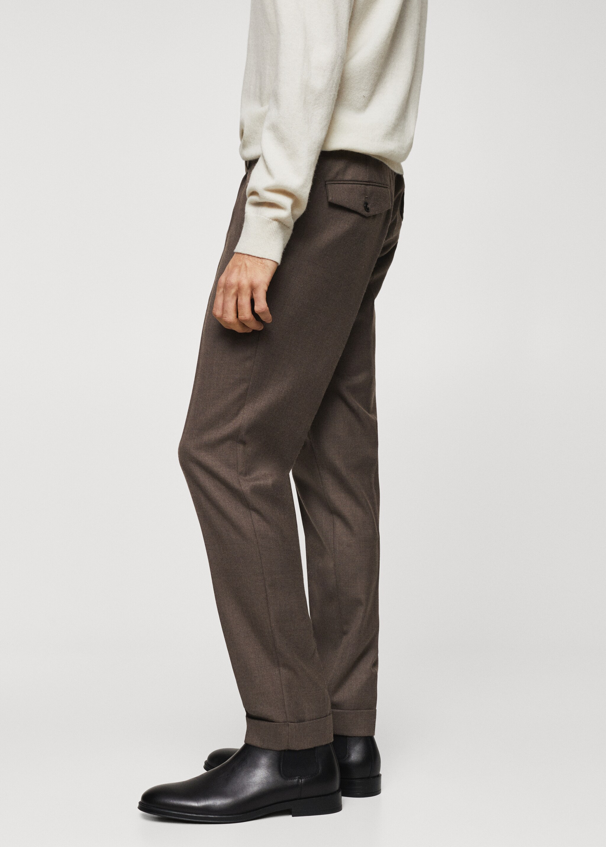 Pleat detail wool trousers - Details of the article 4
