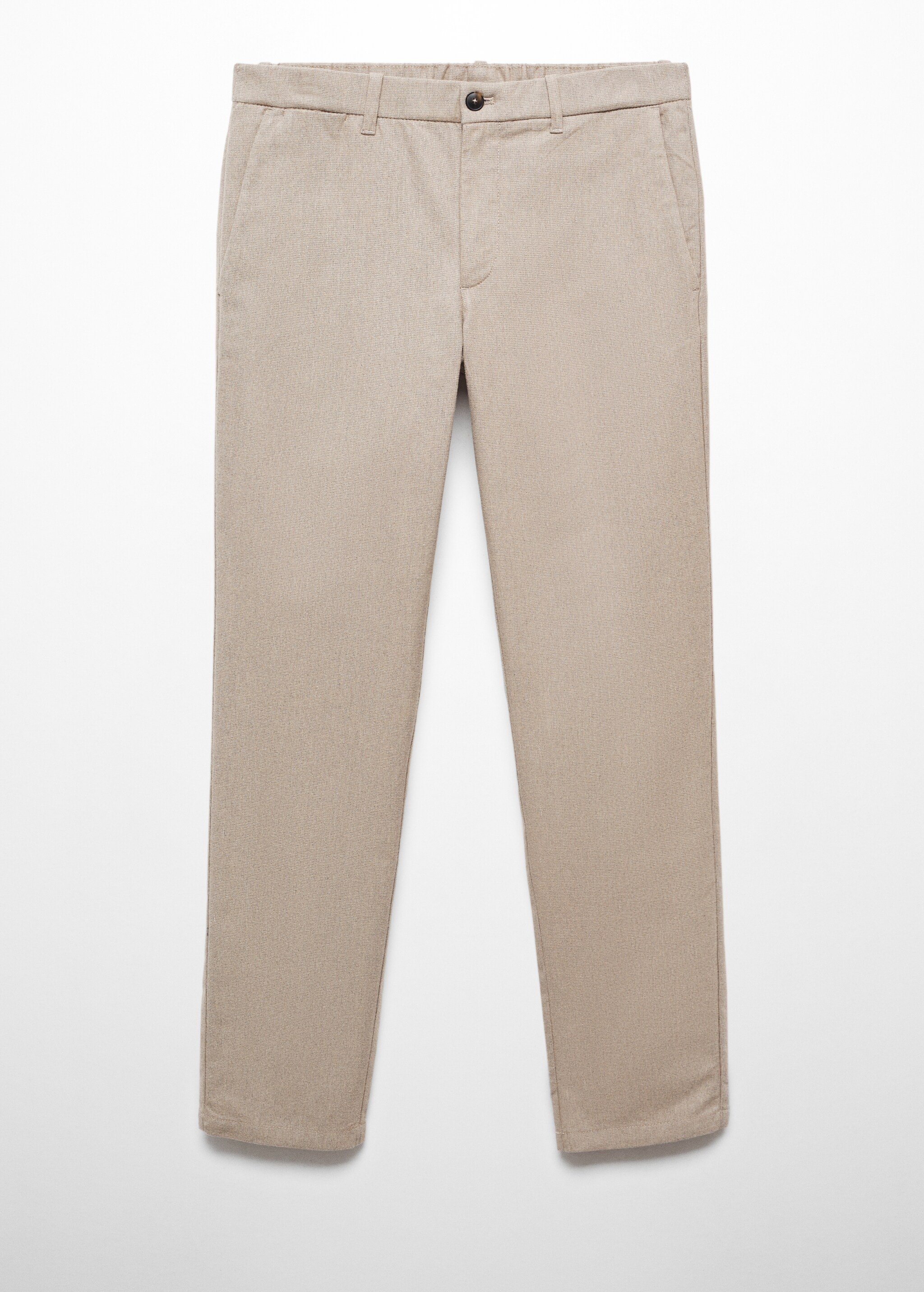 Slim fit structured cotton trousers - Article without model