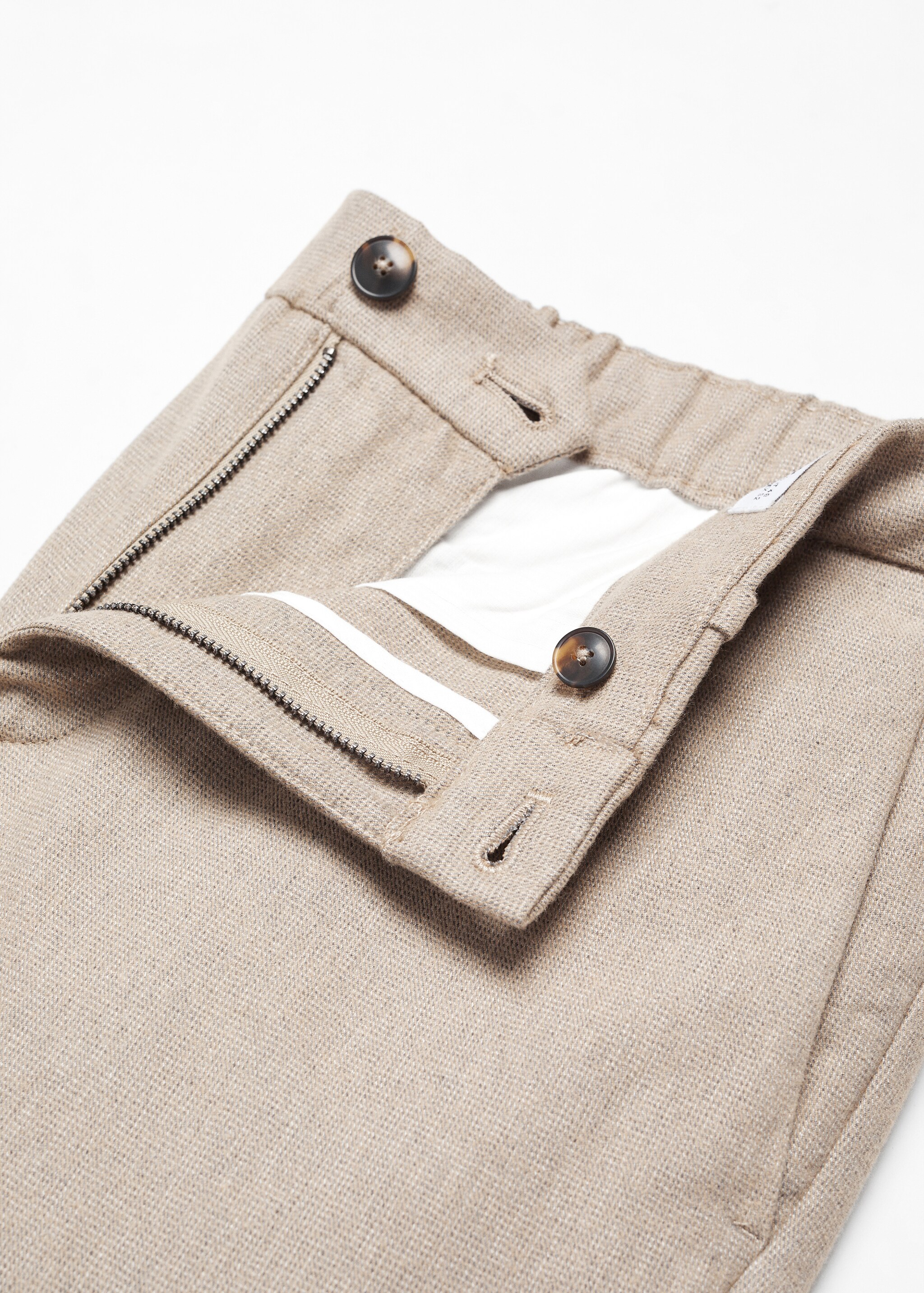 Slim fit structured cotton trousers - Details of the article 8