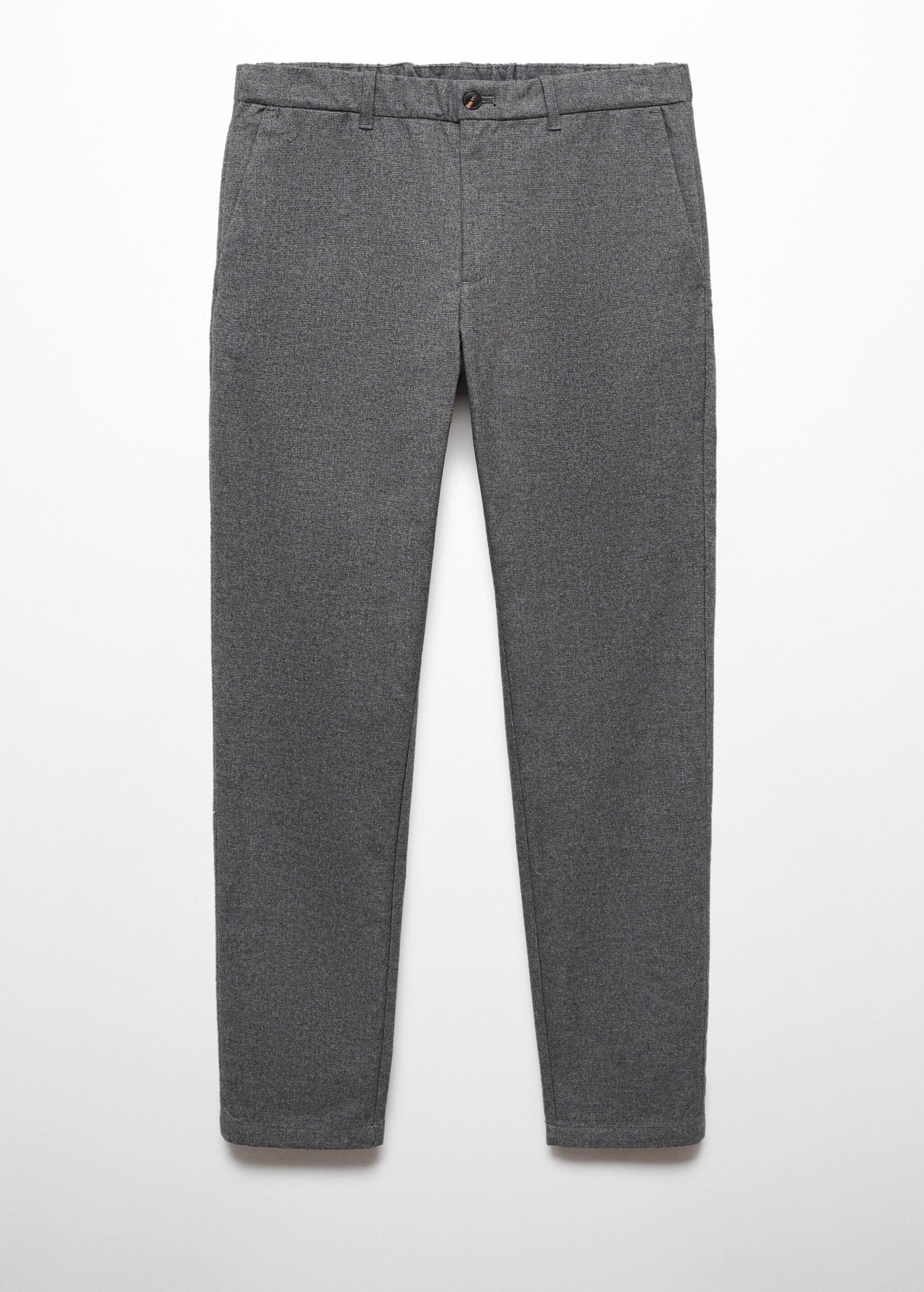Slim fit structured cotton trousers - Article without model