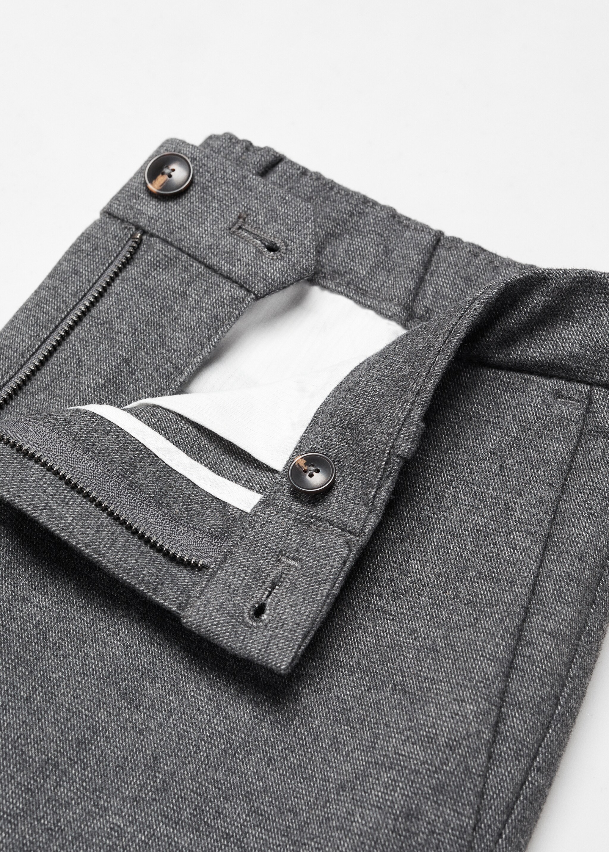 Slim fit structured cotton trousers - Details of the article 8