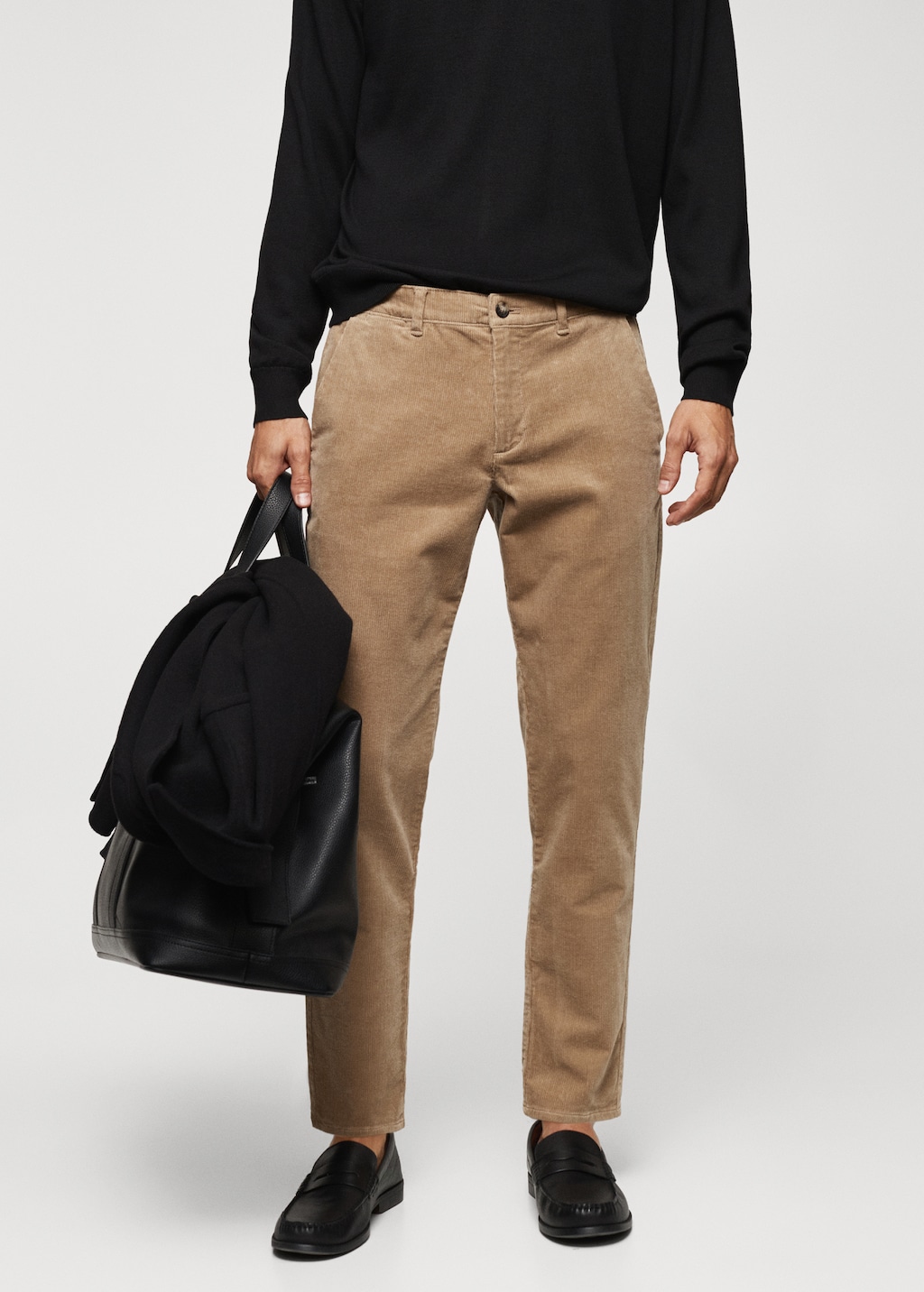 Mango Slim Fit-Cordhose mit Kordel