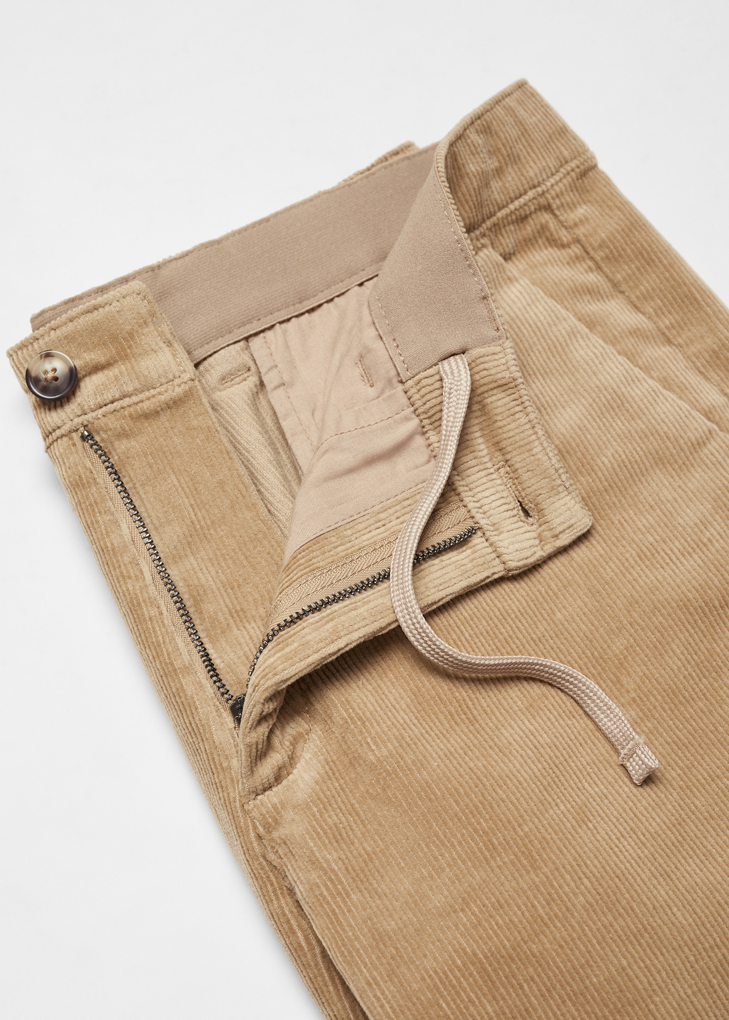 Corduroy slim-fit trousers with drawstring - Details of the article 8