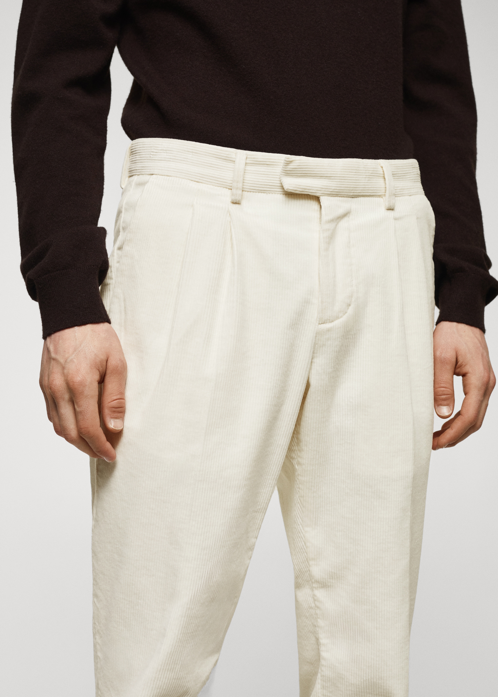 Pleated corduroy trousers - Details of the article 1