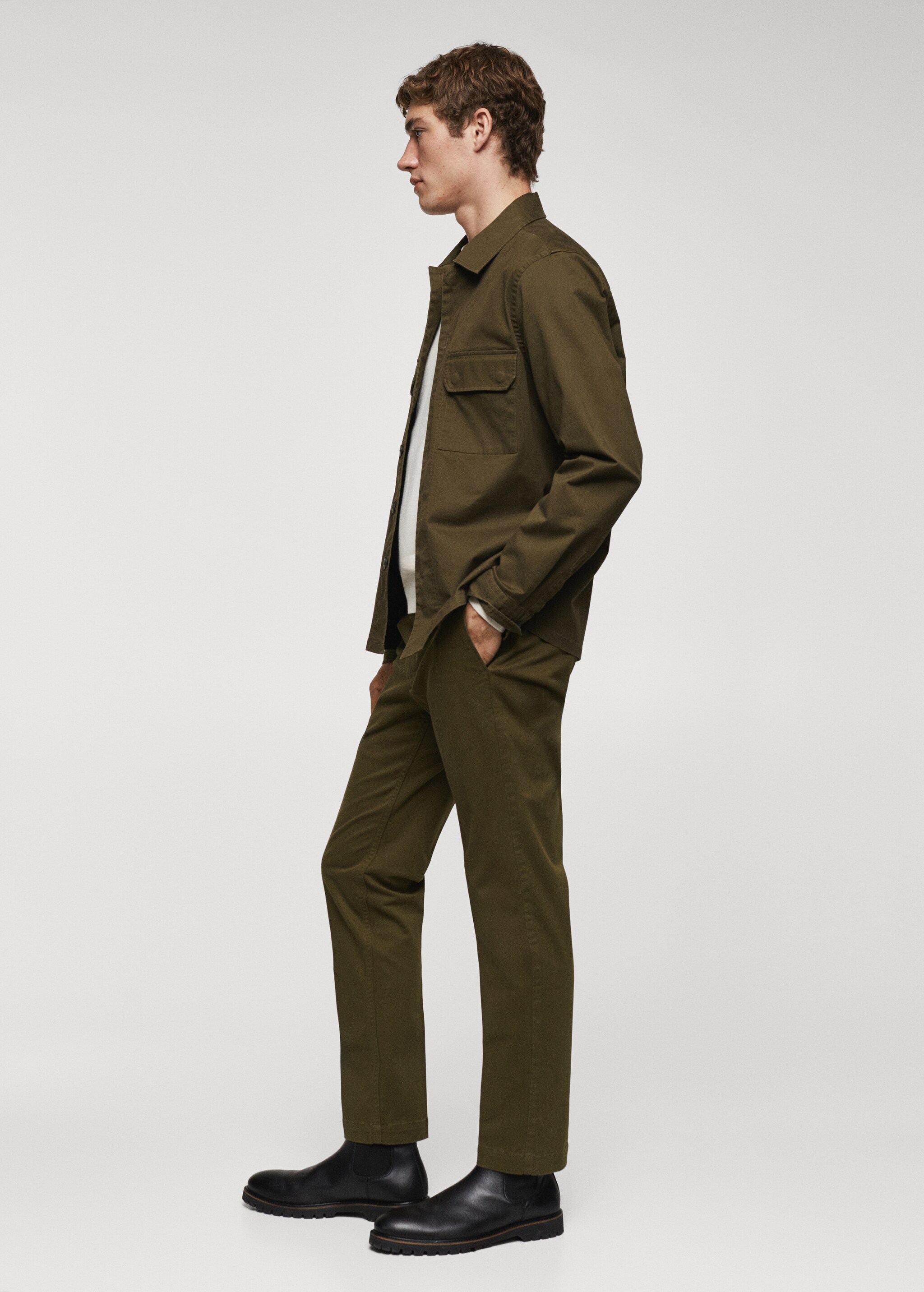 Pleated slim fit chinos - Details of the article 2