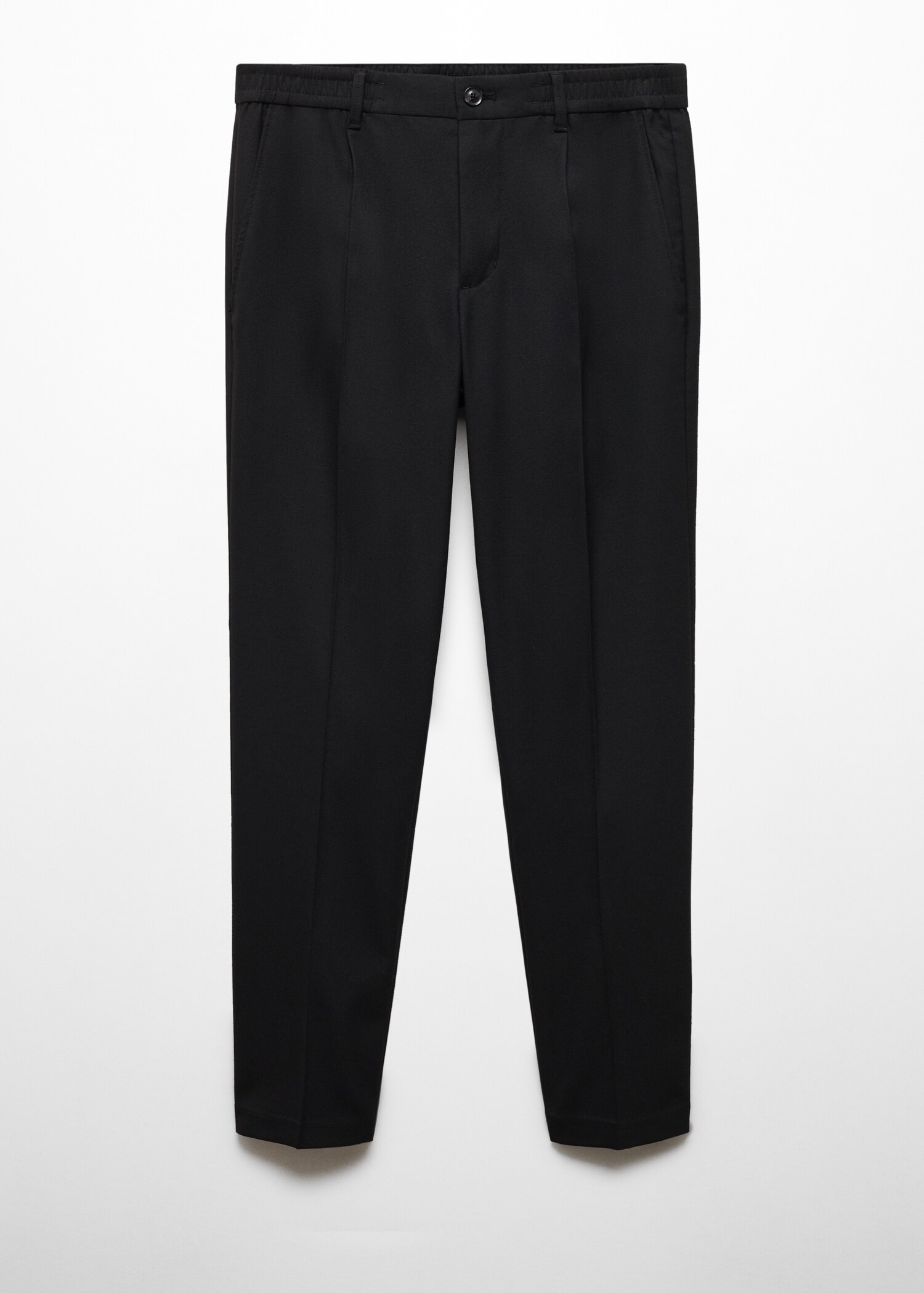 Slim-fit cotton pleated trousers - Article without model