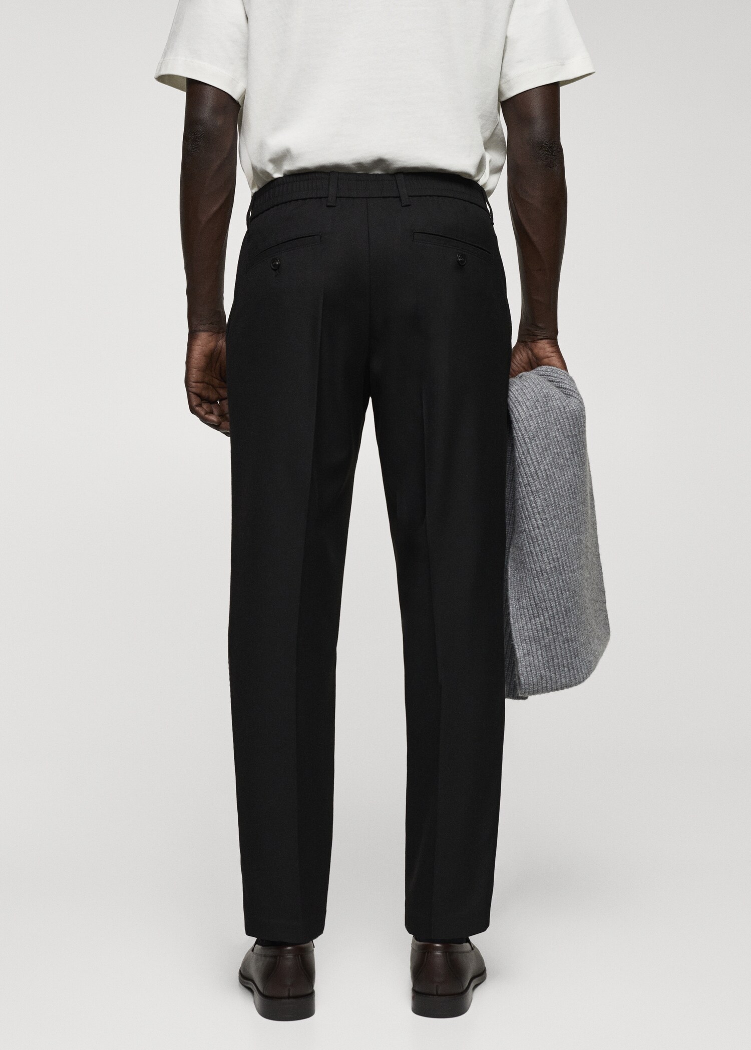 Slim-fit cotton pleated trousers - Reverse of the article