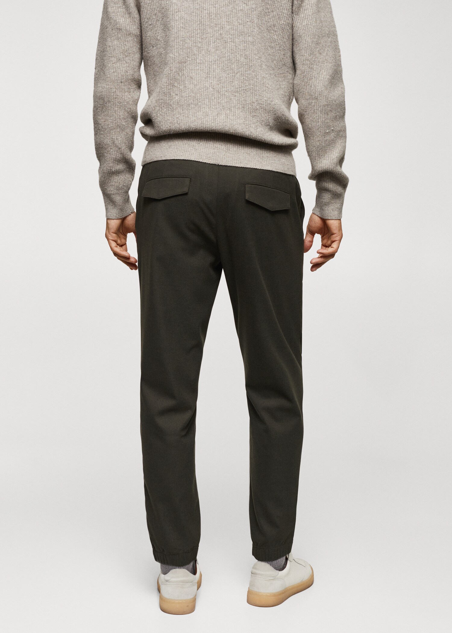 Slim-fit jogger trousers with drawstring  - Reverse of the article