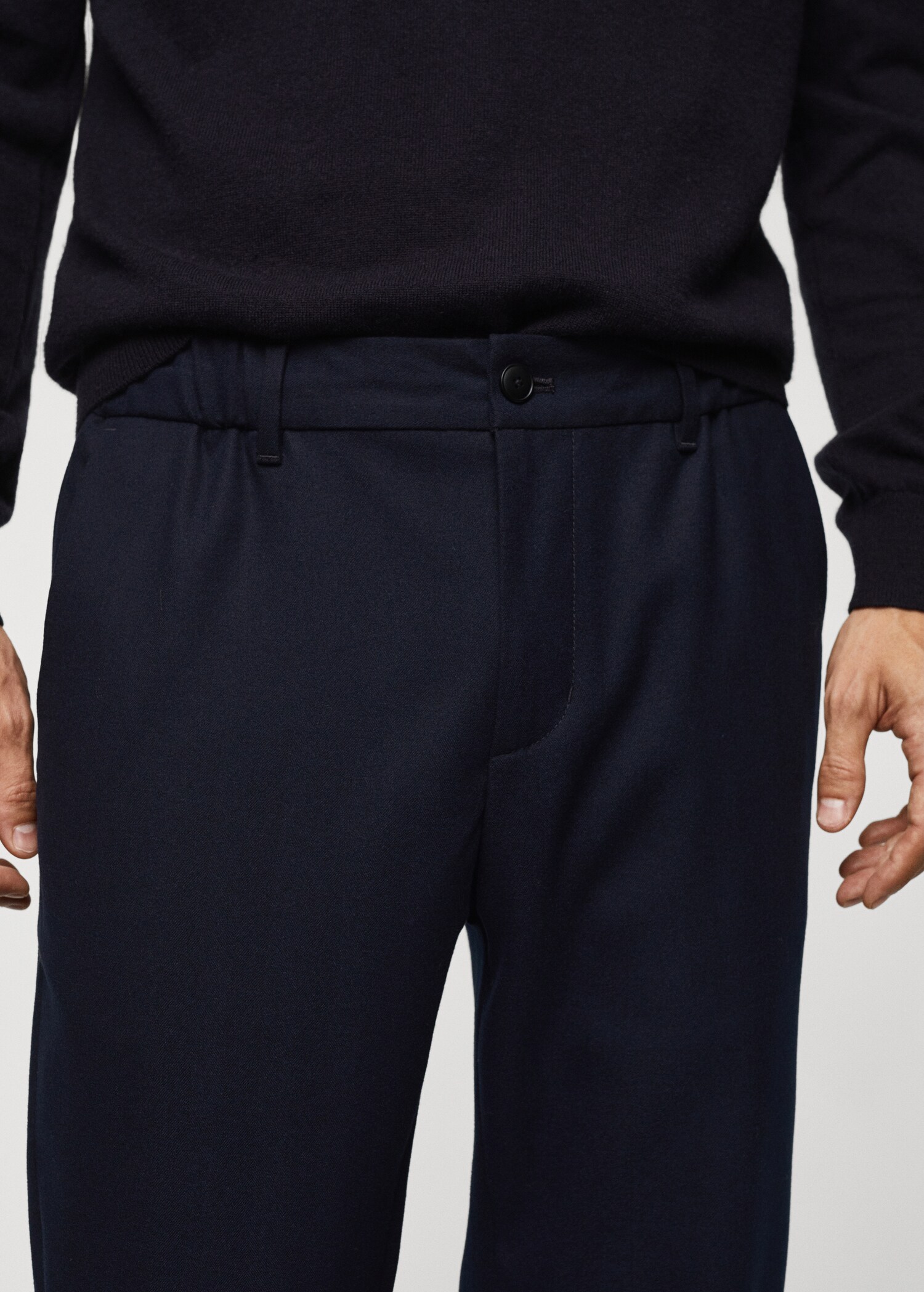 Slim-fit jogger trousers with drawstring  - Details of the article 1