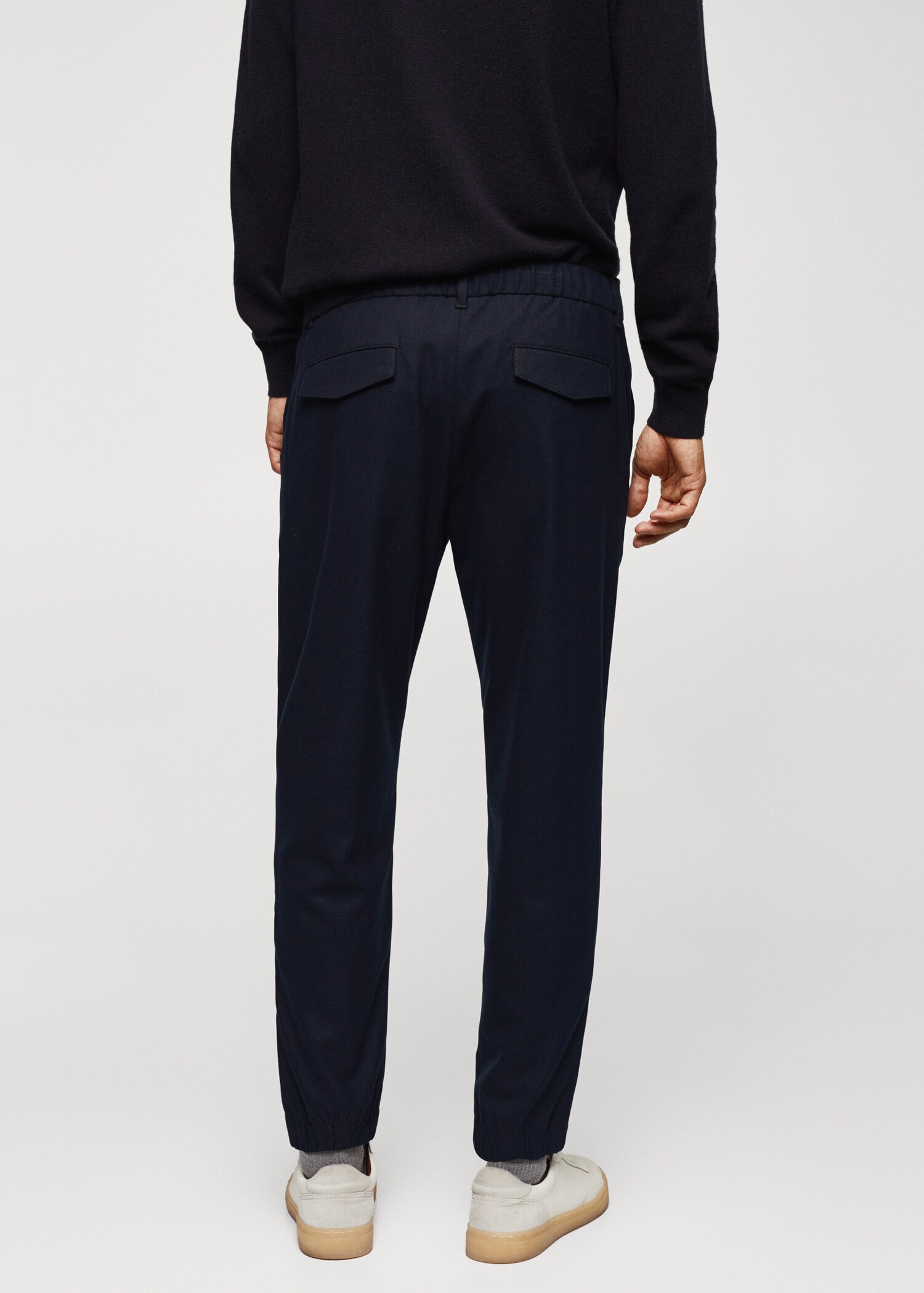 Slim-fit jogger trousers with drawstring  - Reverse of the article