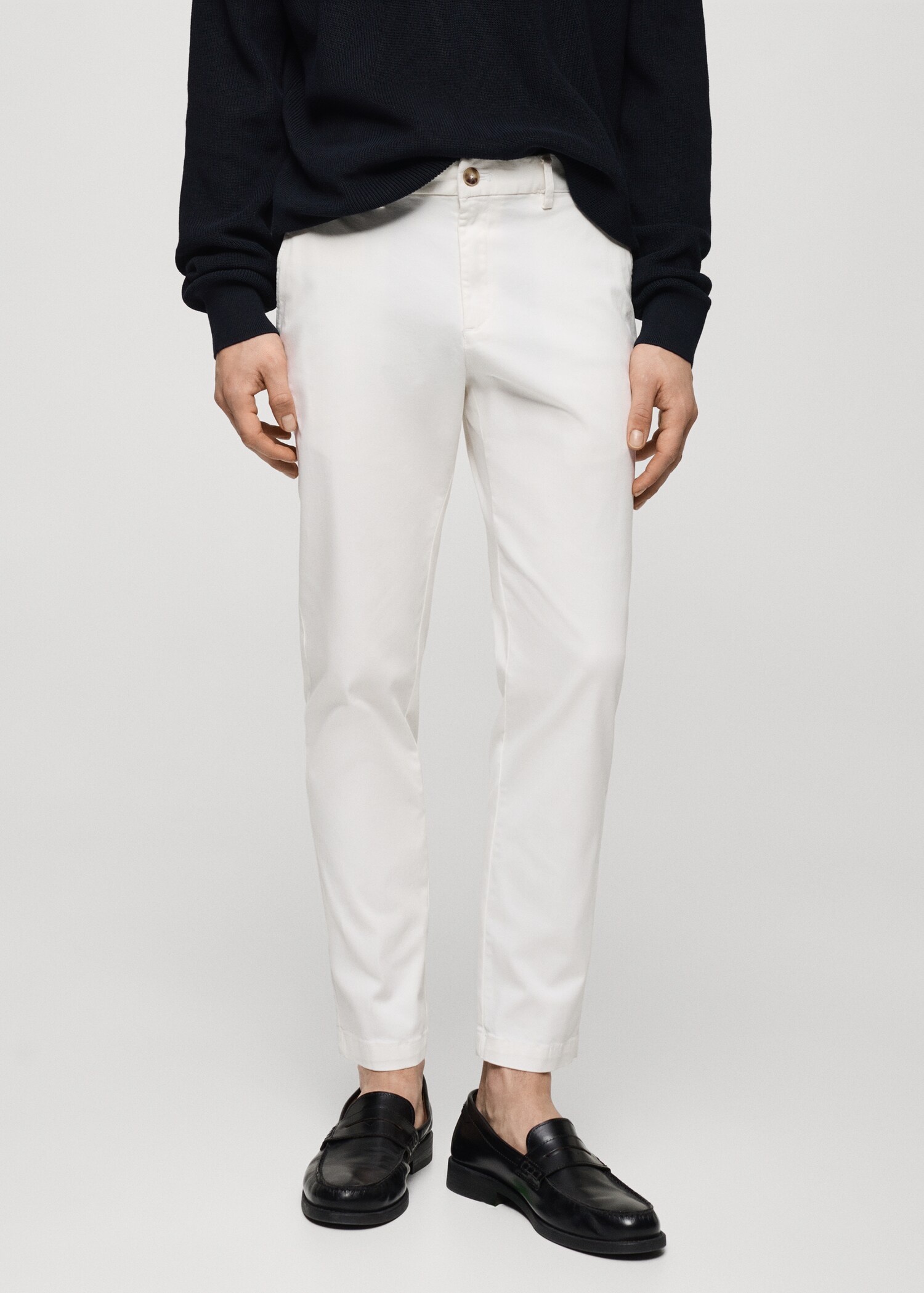 Cotton tapered crop pants - Medium plane