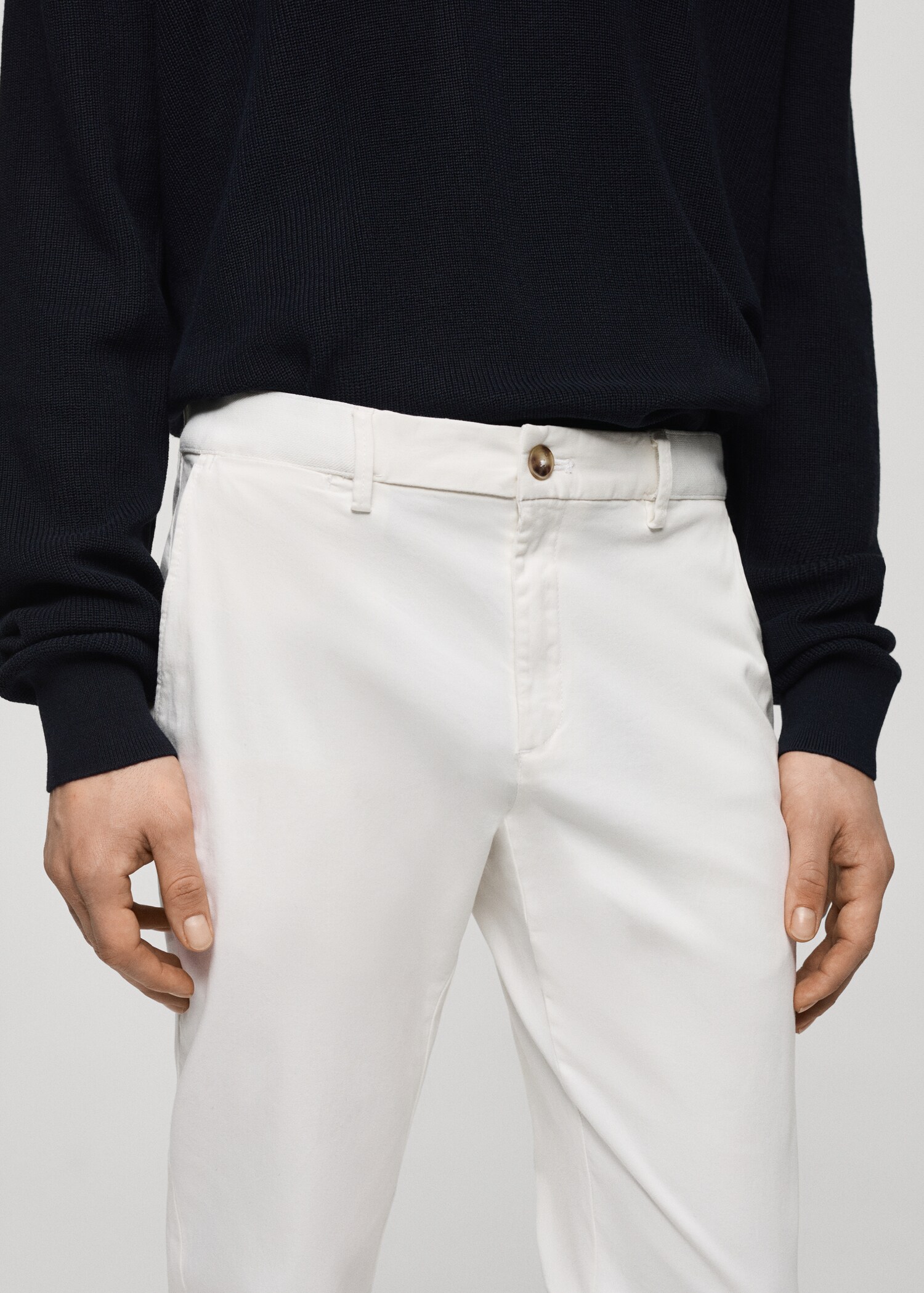 Cotton tapered crop pants - Details of the article 1