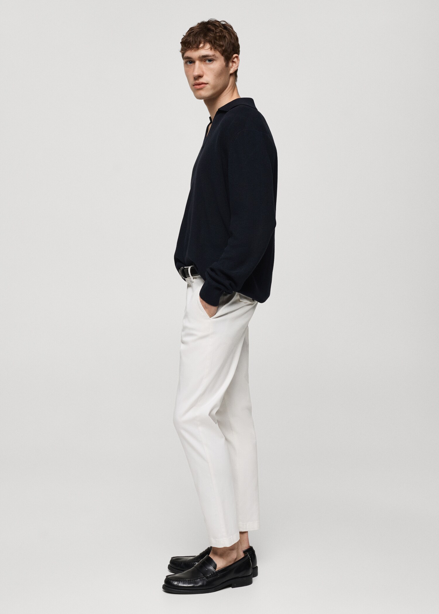 Cotton tapered crop pants - Details of the article 2