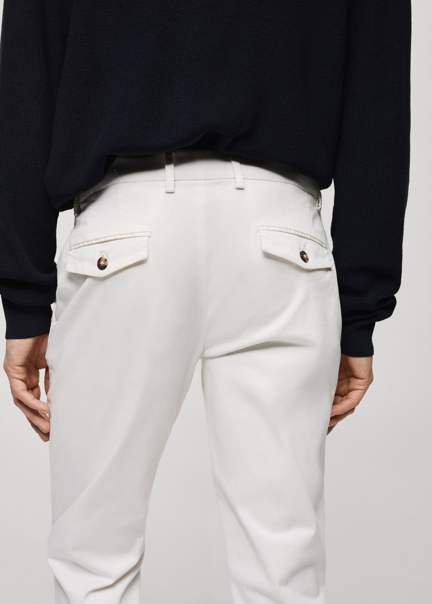 Cotton tapered crop pants - Details of the article 4
