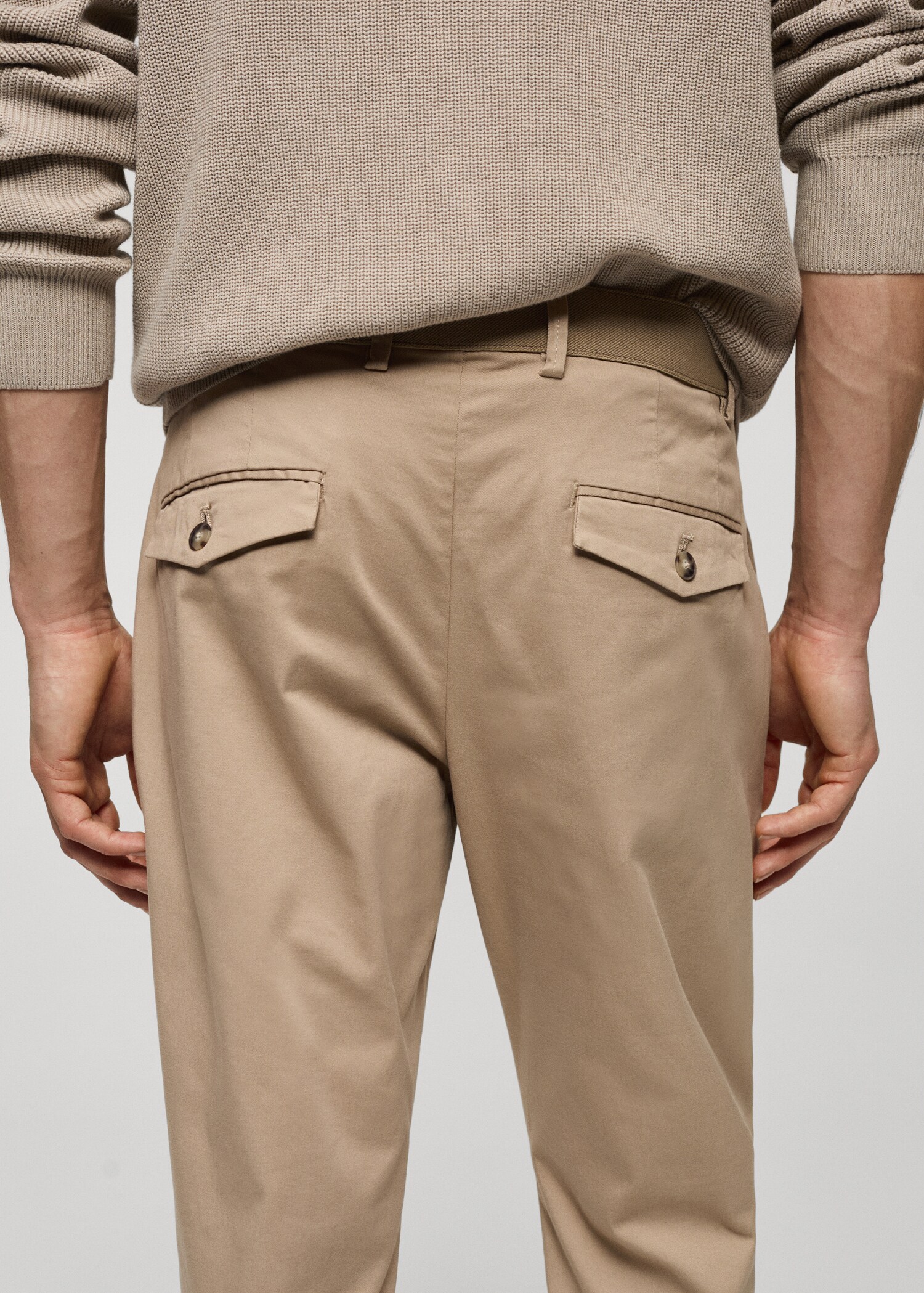 Cotton tapered crop pants - Details of the article 4