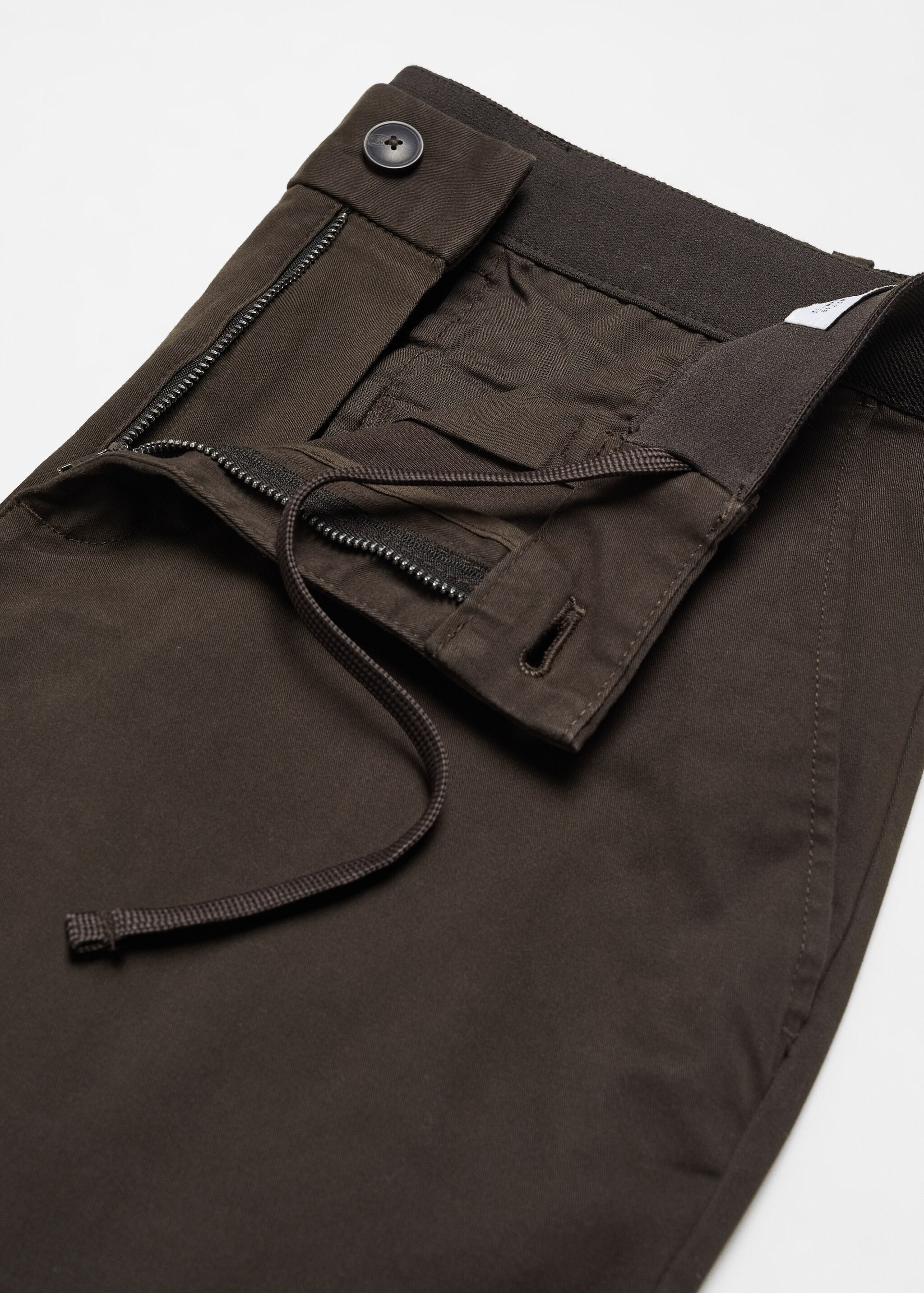 Spodnie bawełniane o fasonie tapered cropped - Szczegóły artykułu 8