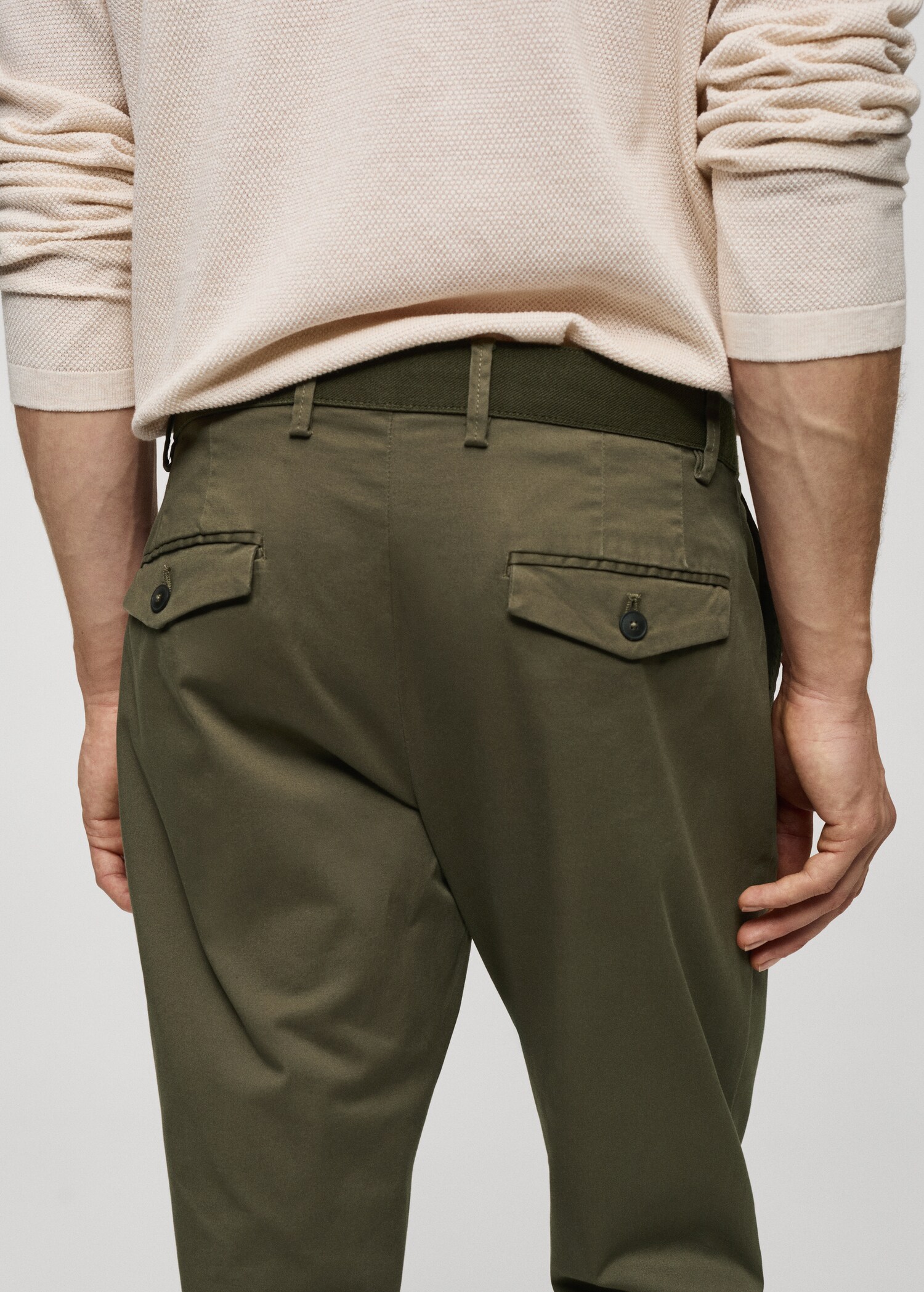 Cotton tapered crop pants - Details of the article 4