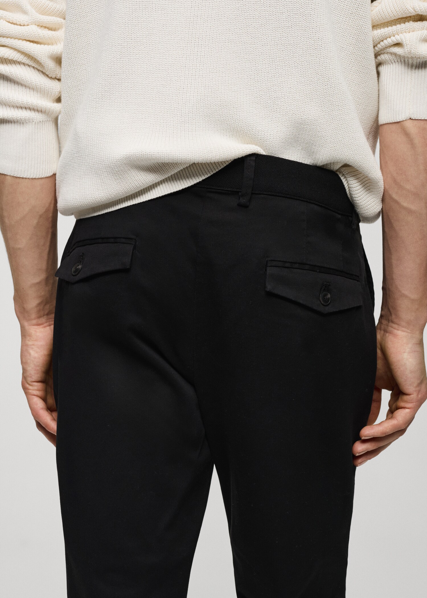 Cotton tapered crop pants - Details of the article 4