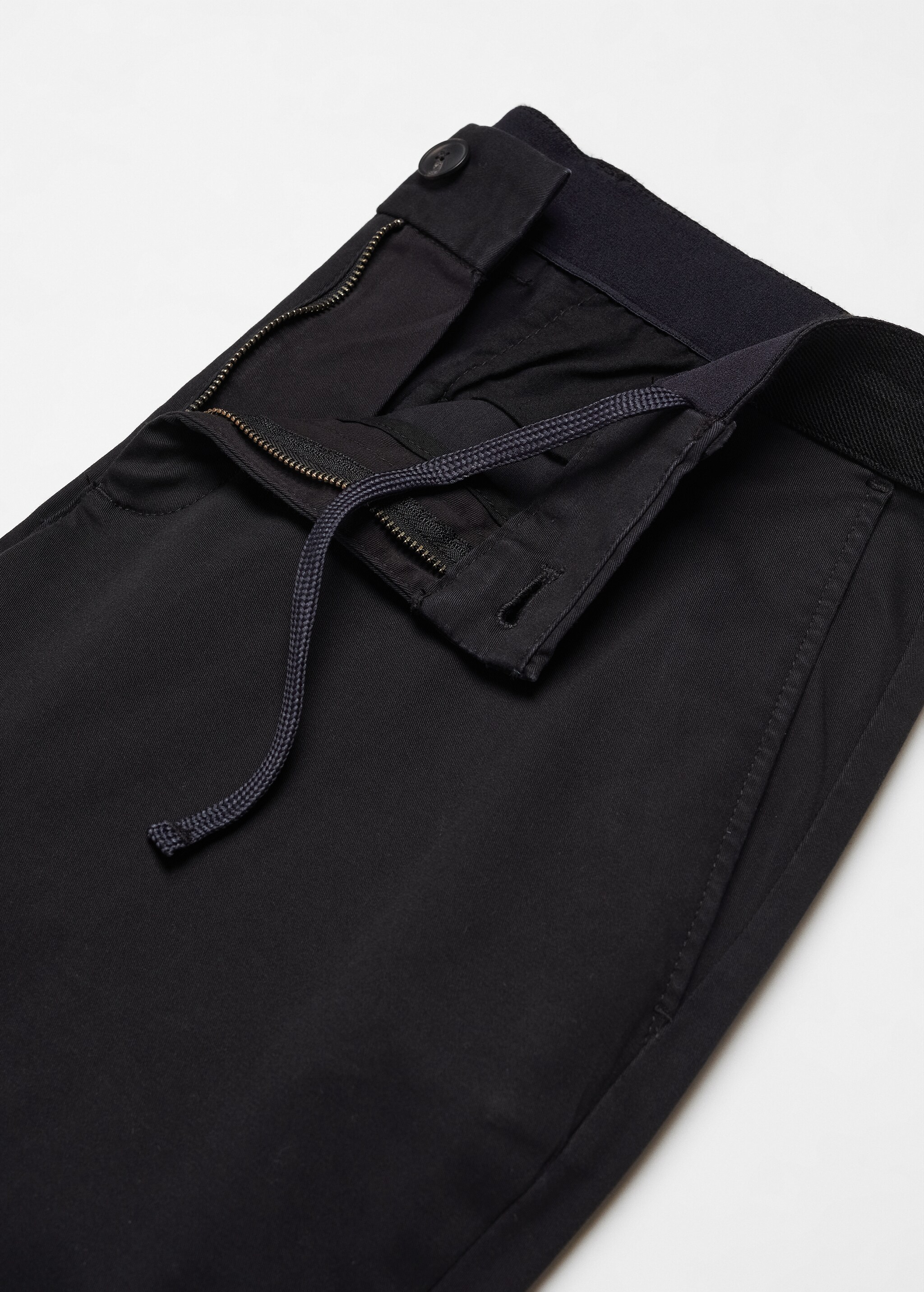Spodnie bawełniane o fasonie tapered cropped - Szczegóły artykułu 8