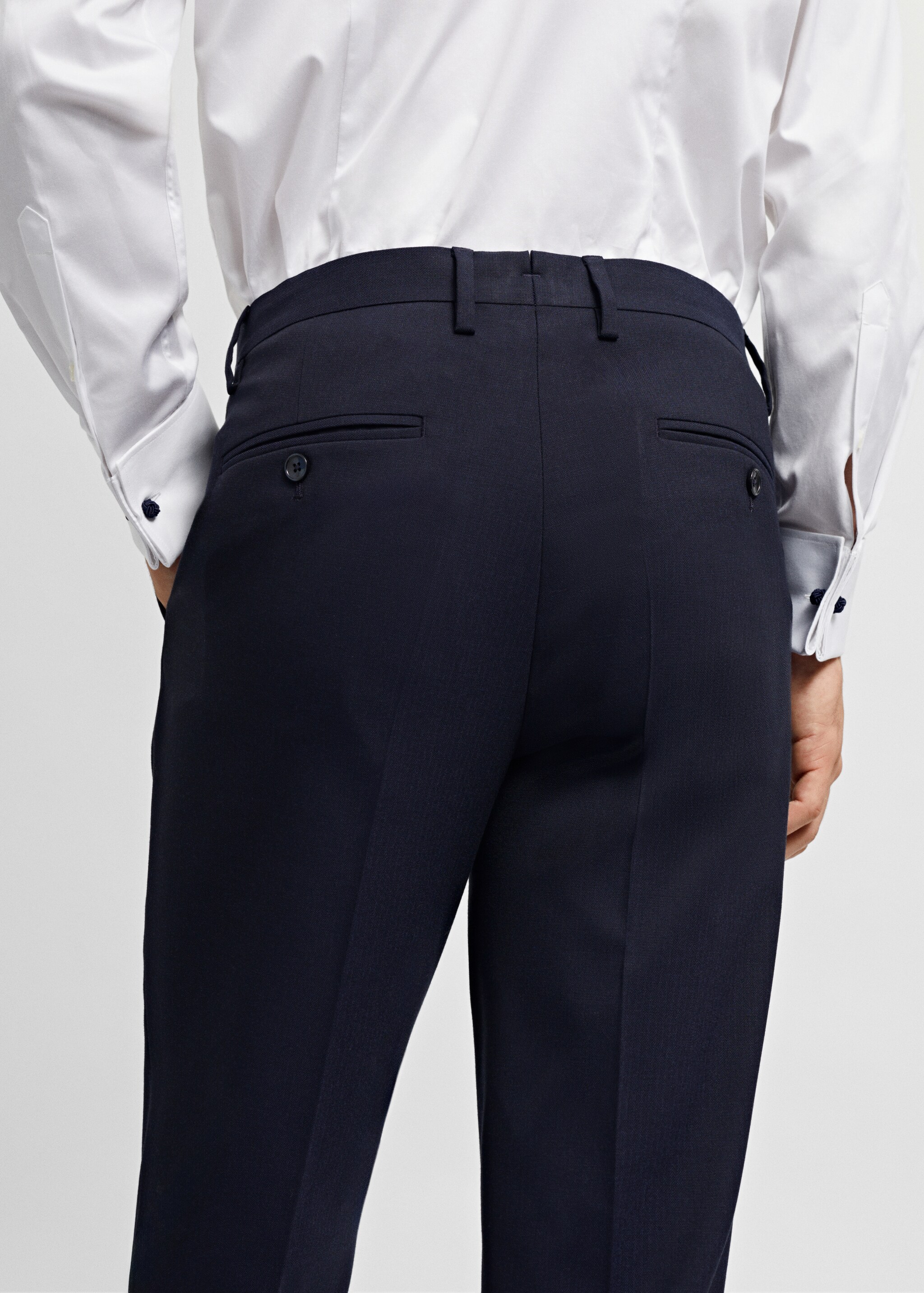 Stretch fabric slim-fit suit trousers - Details of the article 4
