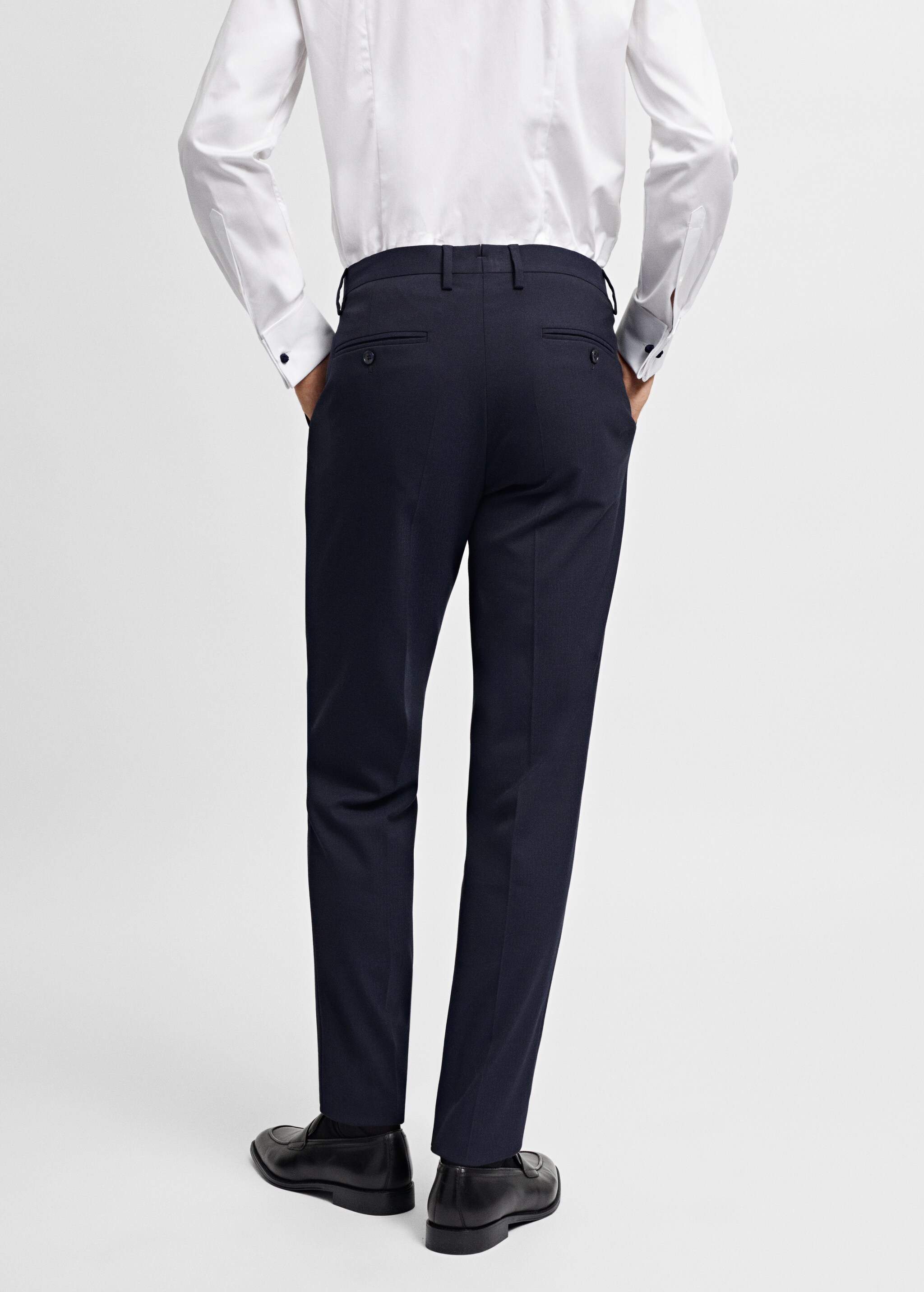 Stretch fabric slim-fit suit trousers - Reverse of the article