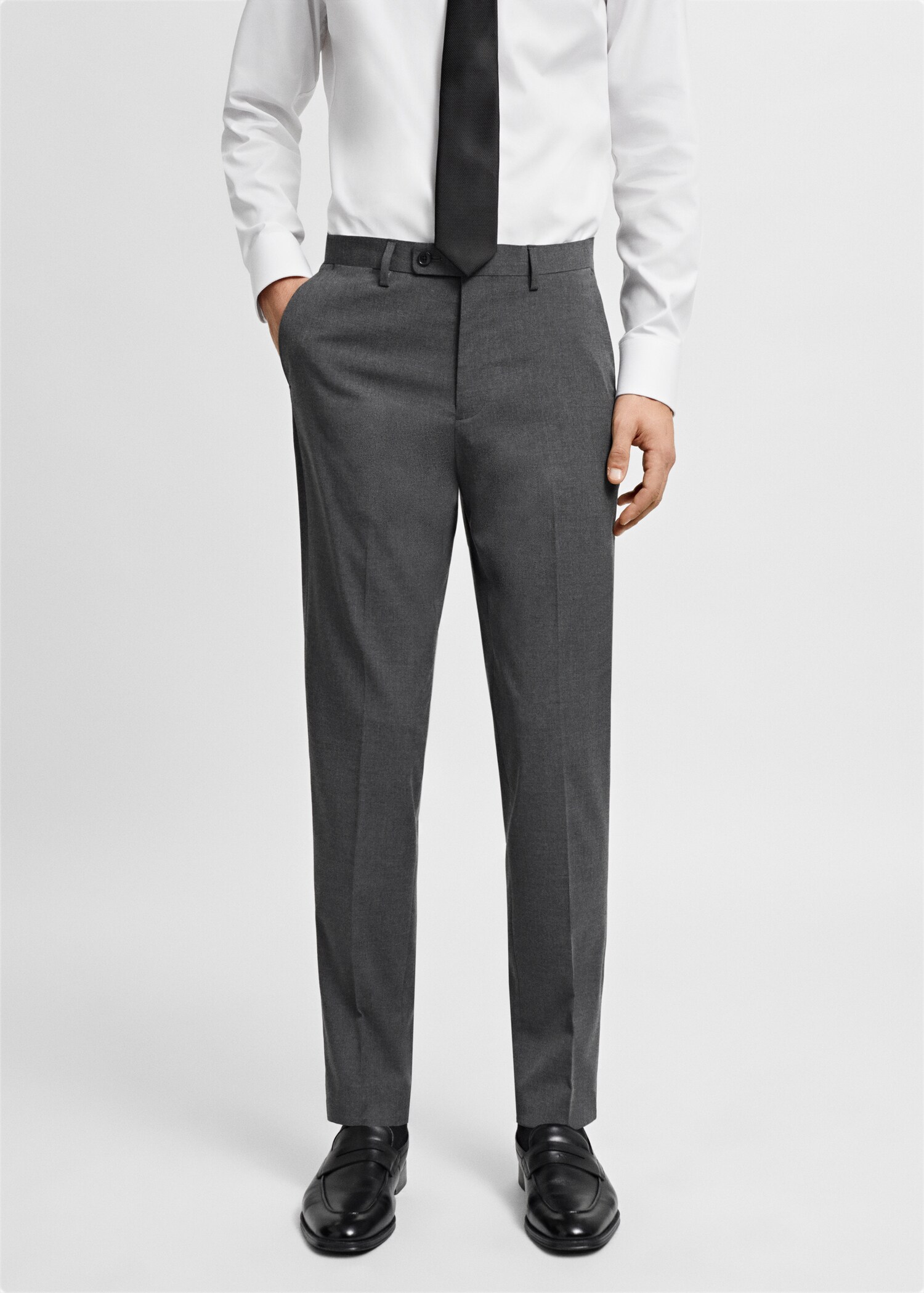 Pantalon costume slim-fit tissu comfort stretch - Plan moyen