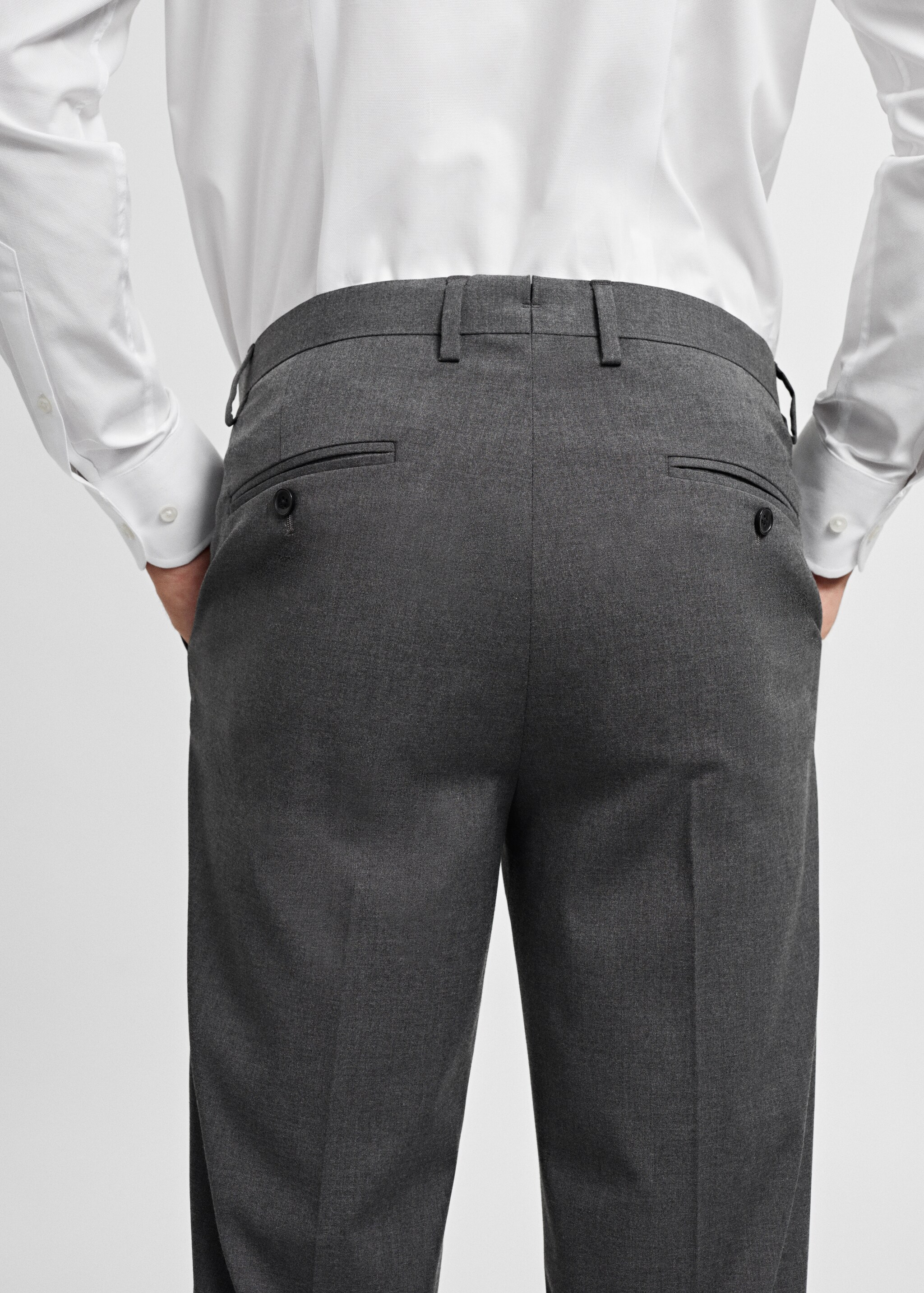 Stretch fabric slim-fit suit trousers - Details of the article 4