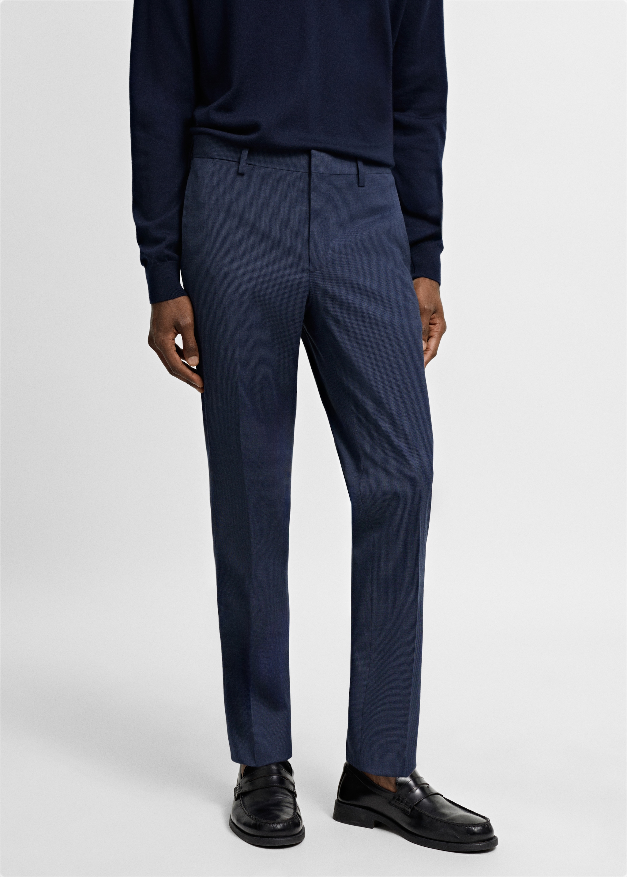 Super slim-fit printed suit trousers - Medium plane