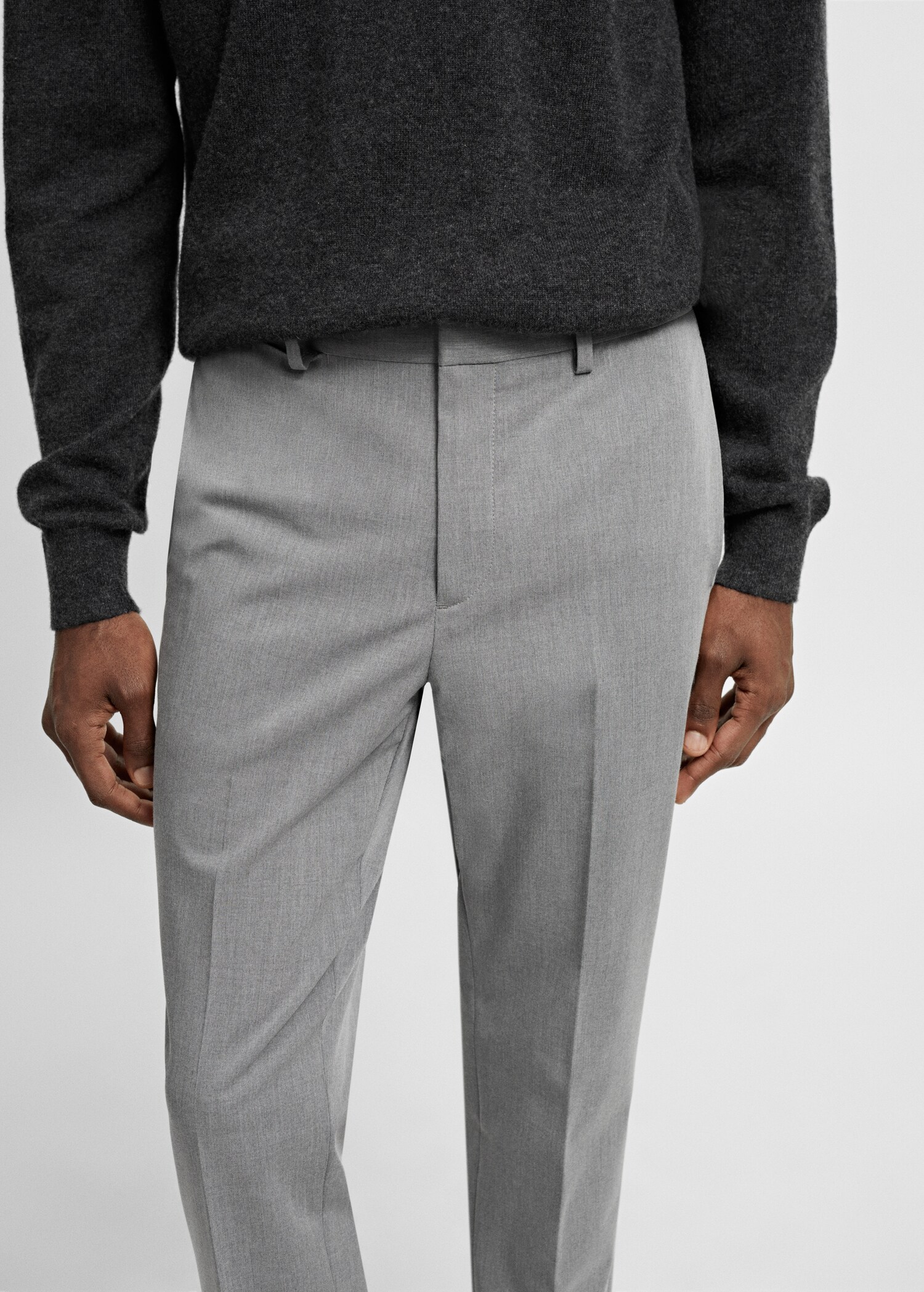 Stretch fabric super slim-fit suit trousers - Details of the article 1