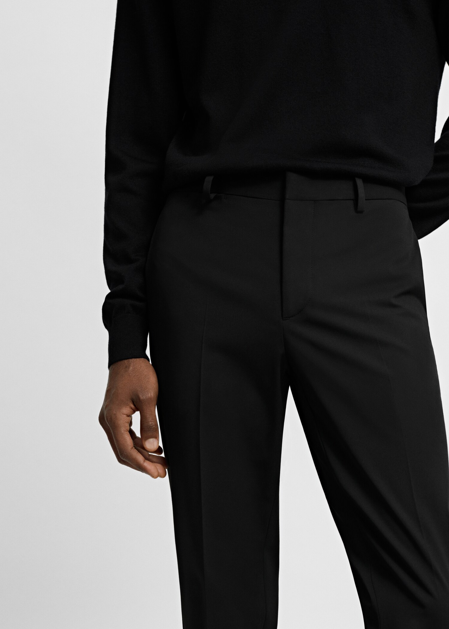 Stretch fabric super slim-fit suit trousers - Details of the article 1