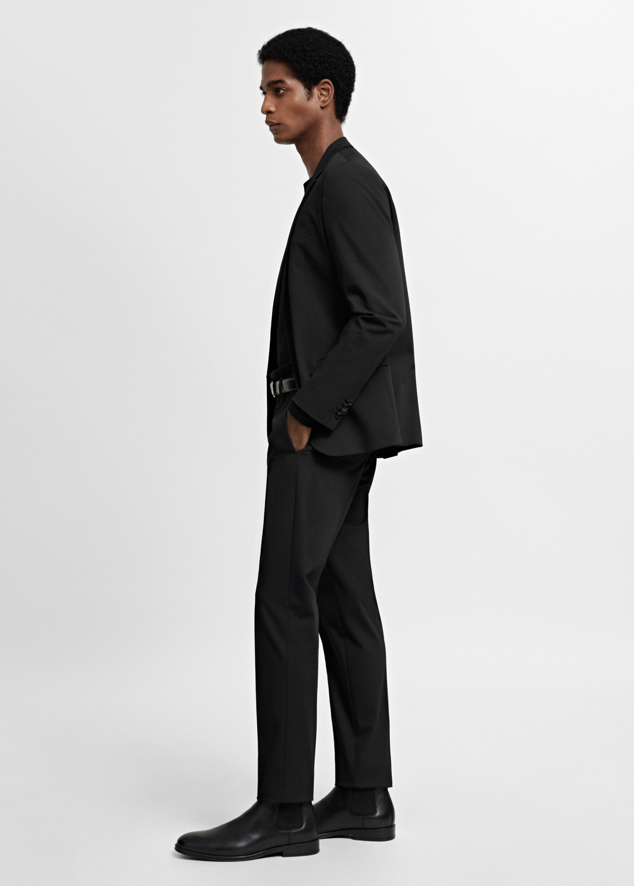 Stretch fabric super slim-fit suit trousers - Details of the article 2