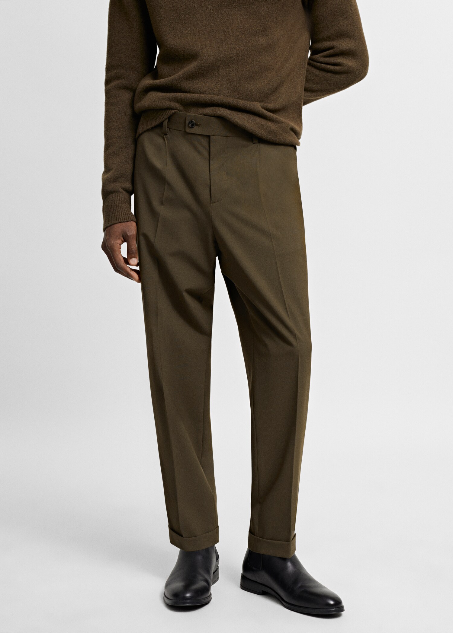 Slim fit suit trousers - Medium plane