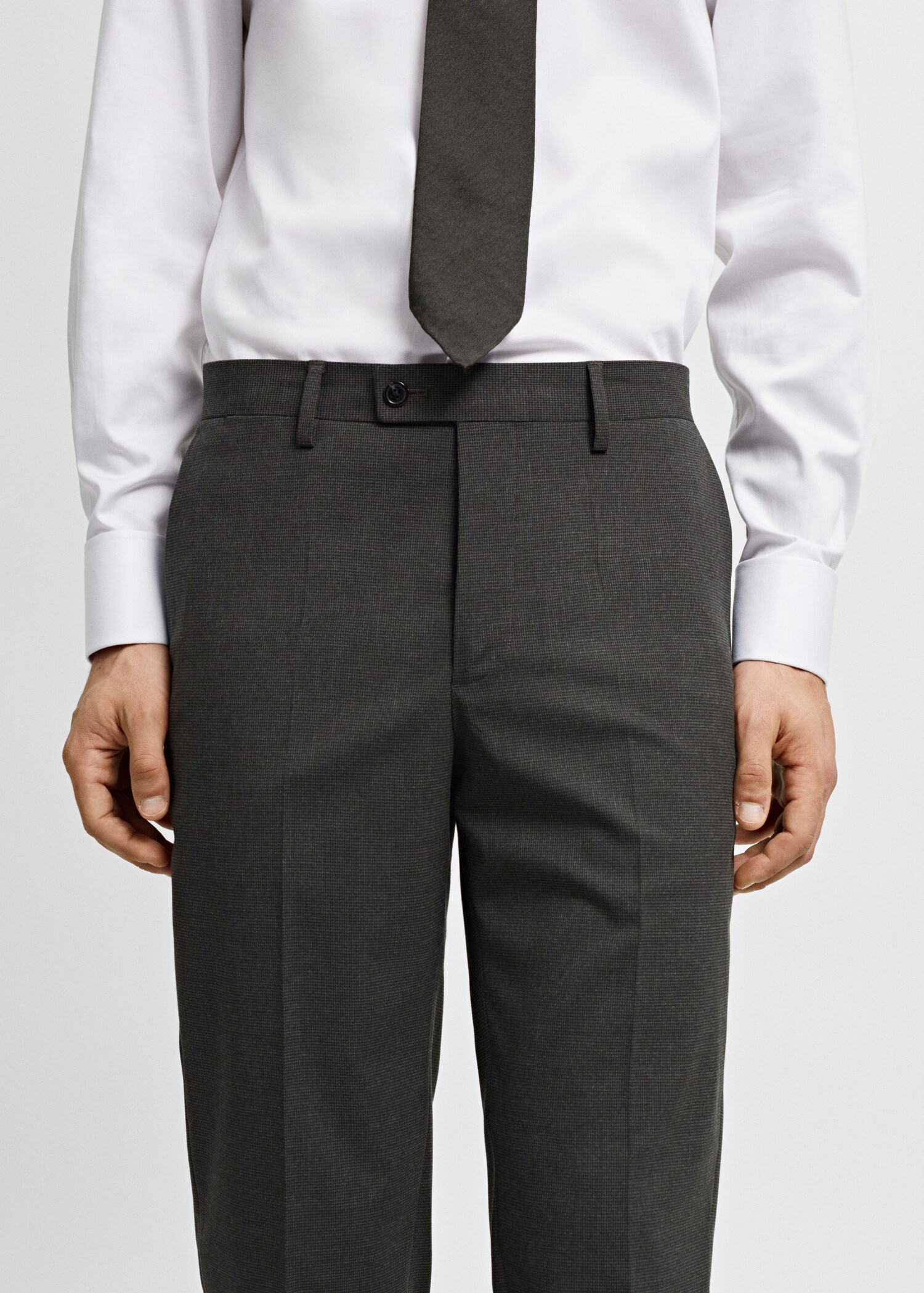 Stretch fabric slim-fit suit trousers - Details of the article 1