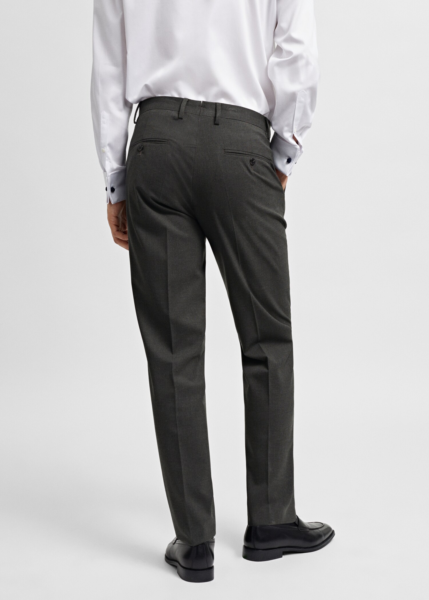 Stretch-fabric slim-fit suit trousers - Reverse of the article